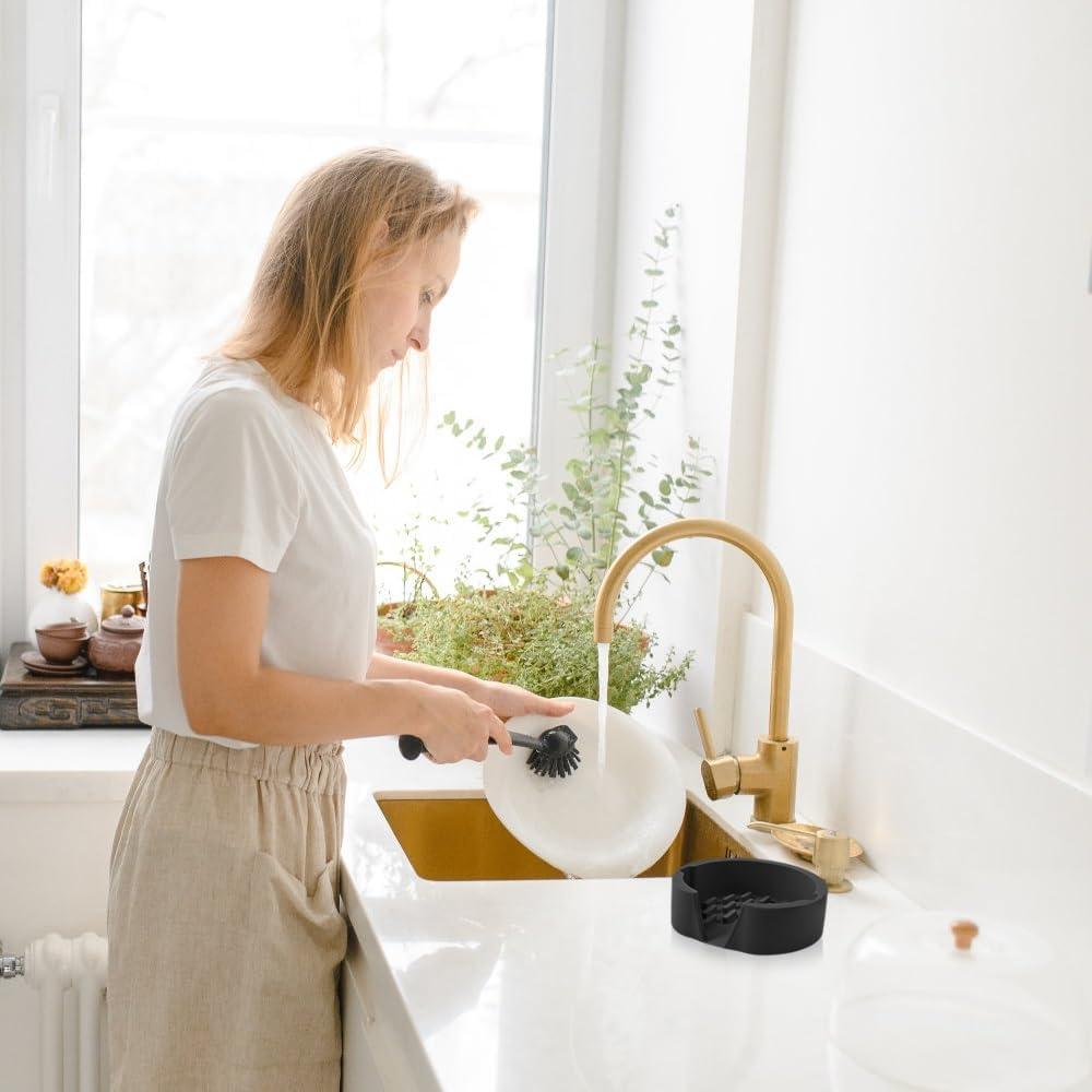 Soporte de Esponja de Silicona LucyPhy 2PCS Negro para Fregadero