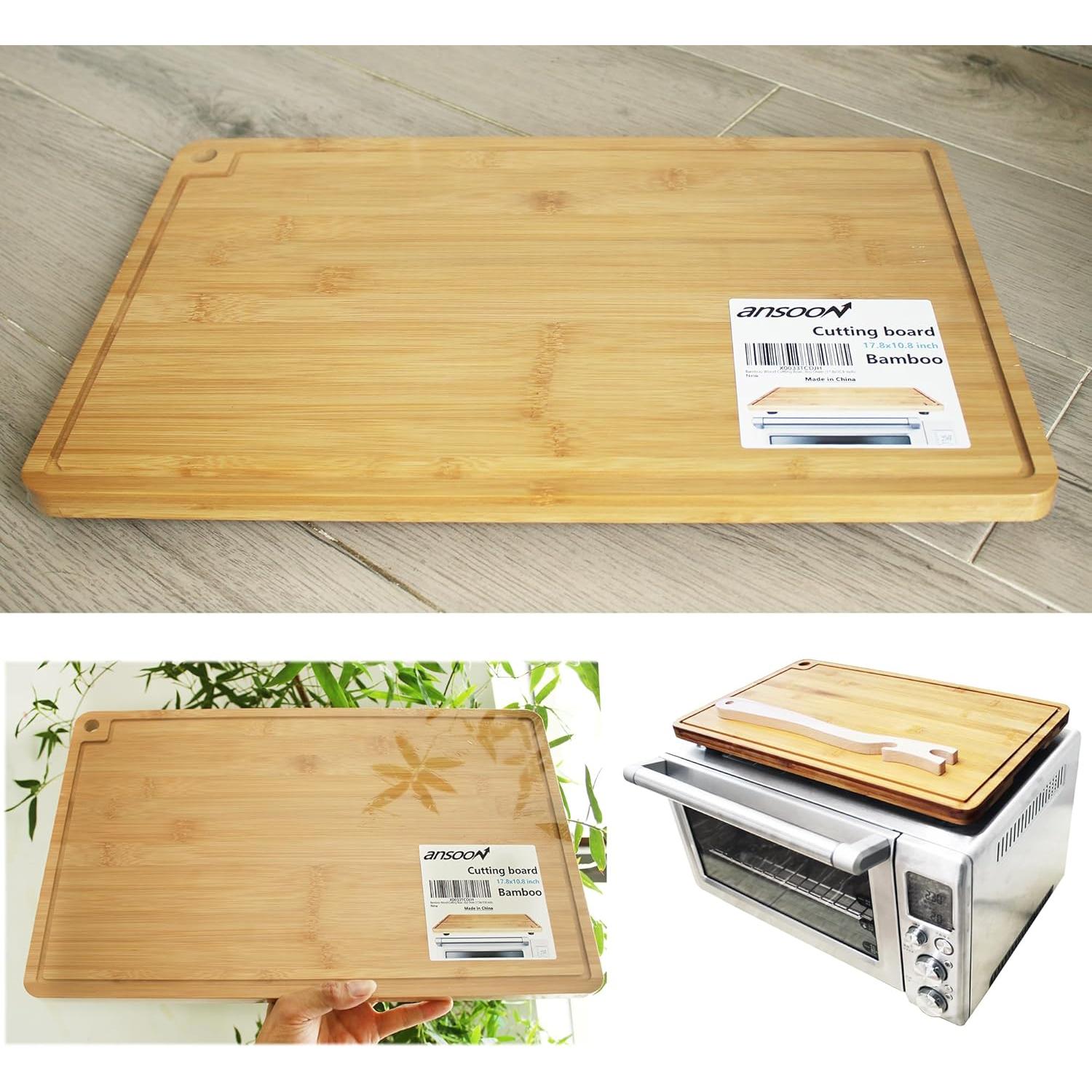 Tabla de Cortar de Bambú Ansoon para Horno Tostador 45.2x27.6cm