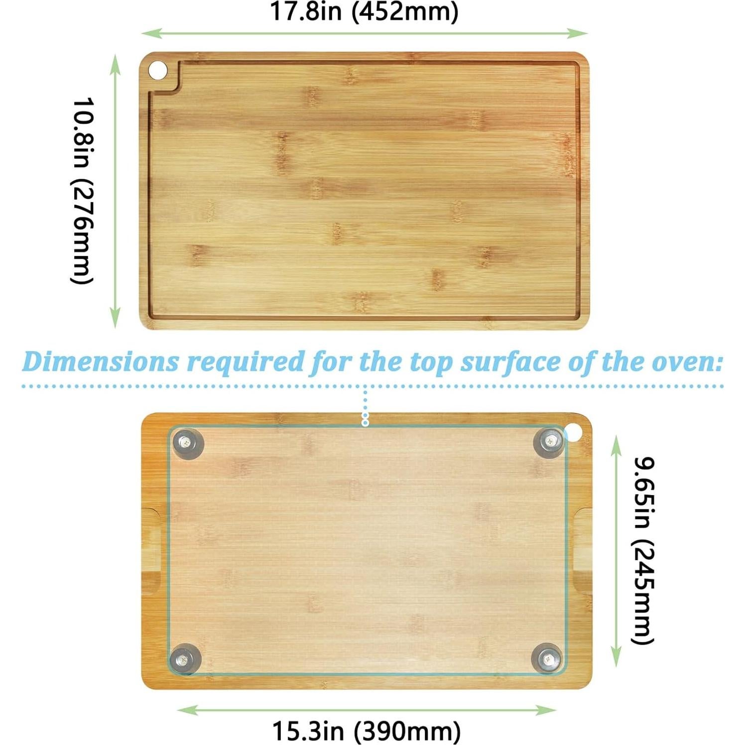 Tabla de Cortar de Bambú Ansoon para Horno Tostador 45.2x27.6cm