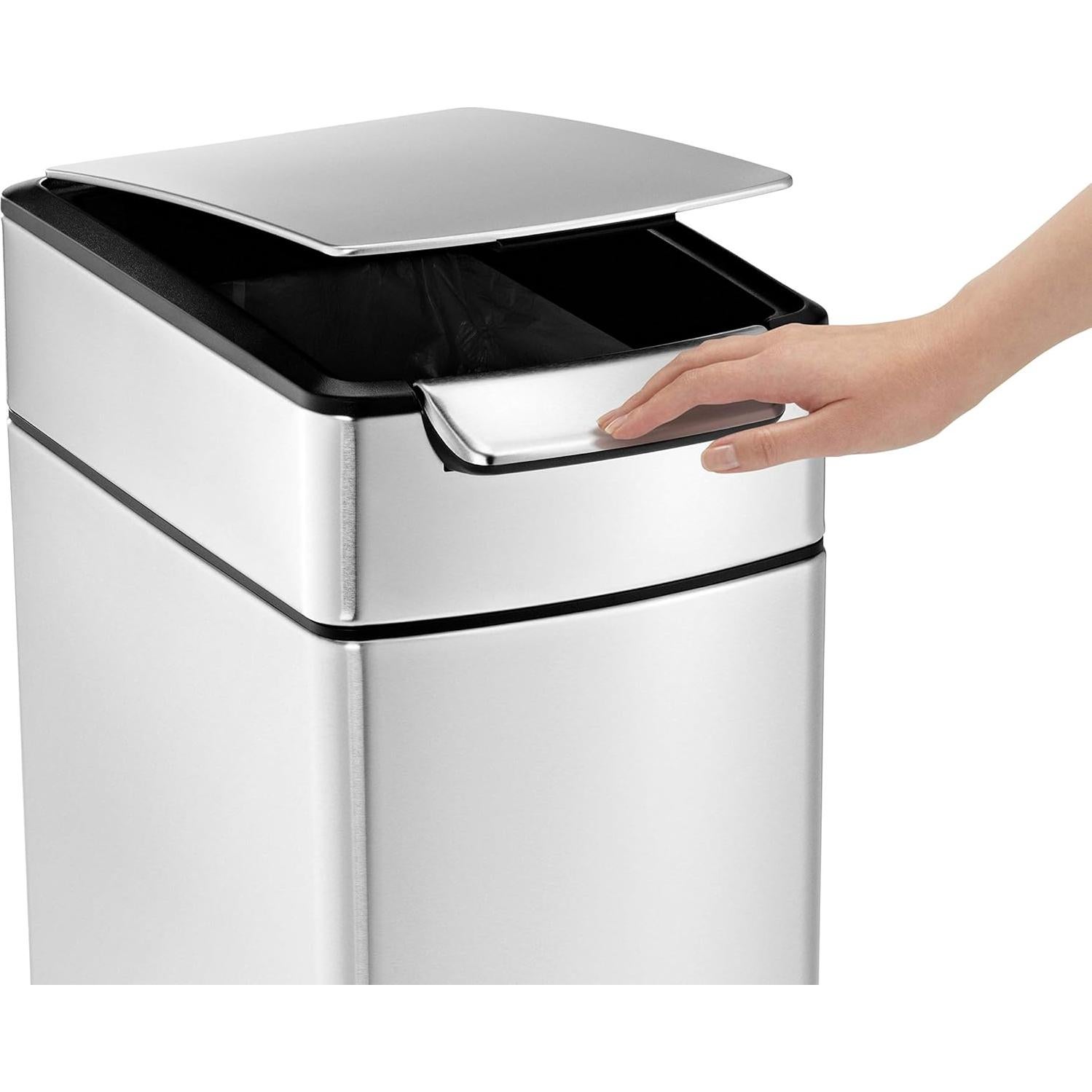 Bote de Basura Slim 40L simplehuman con Tapa Táctil Acero Inoxidable