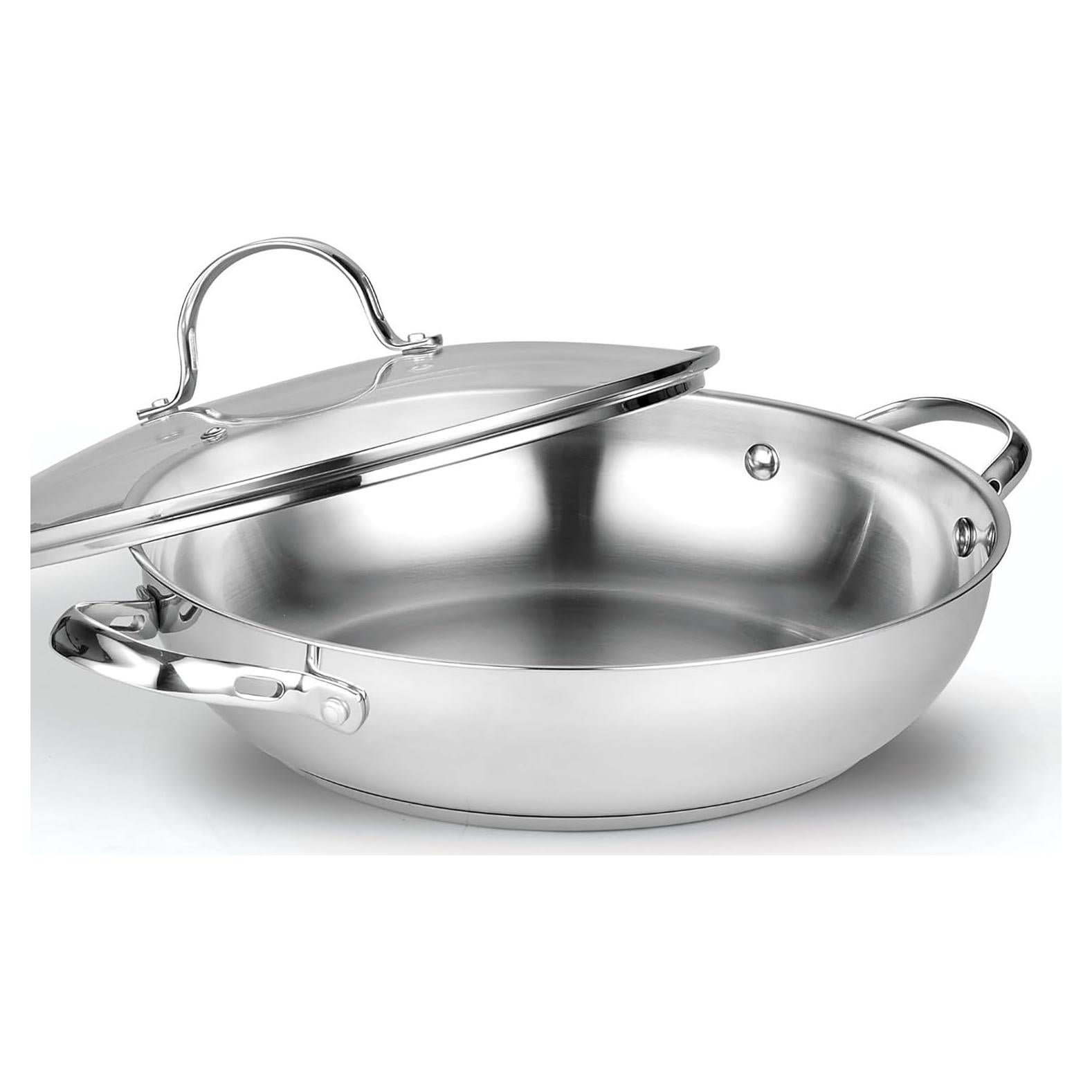 Wok Sartén Cooks Standard 30cm Acero Inoxidable con Tapa