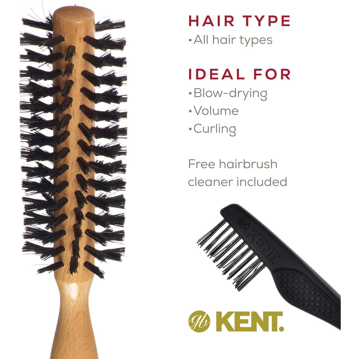 Cepillo Redondo Kent LBR1 de Madera de Haya 45mm Cerdas Jabalí