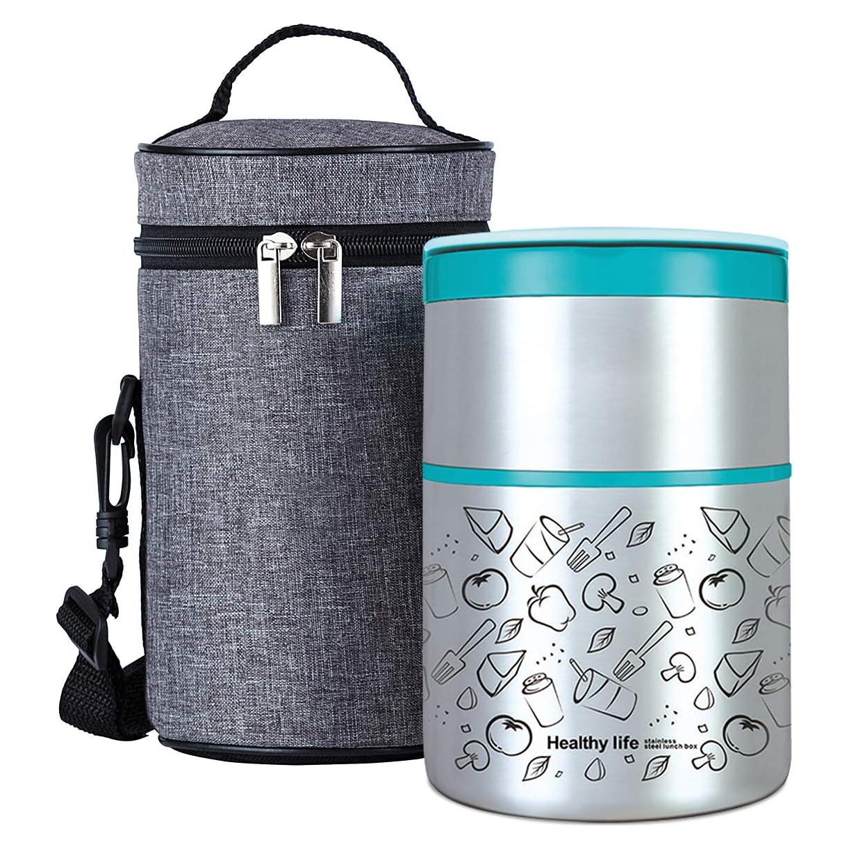 Caja Térmica Apilable Lille Home 0.95L Acero Inoxidable Azul