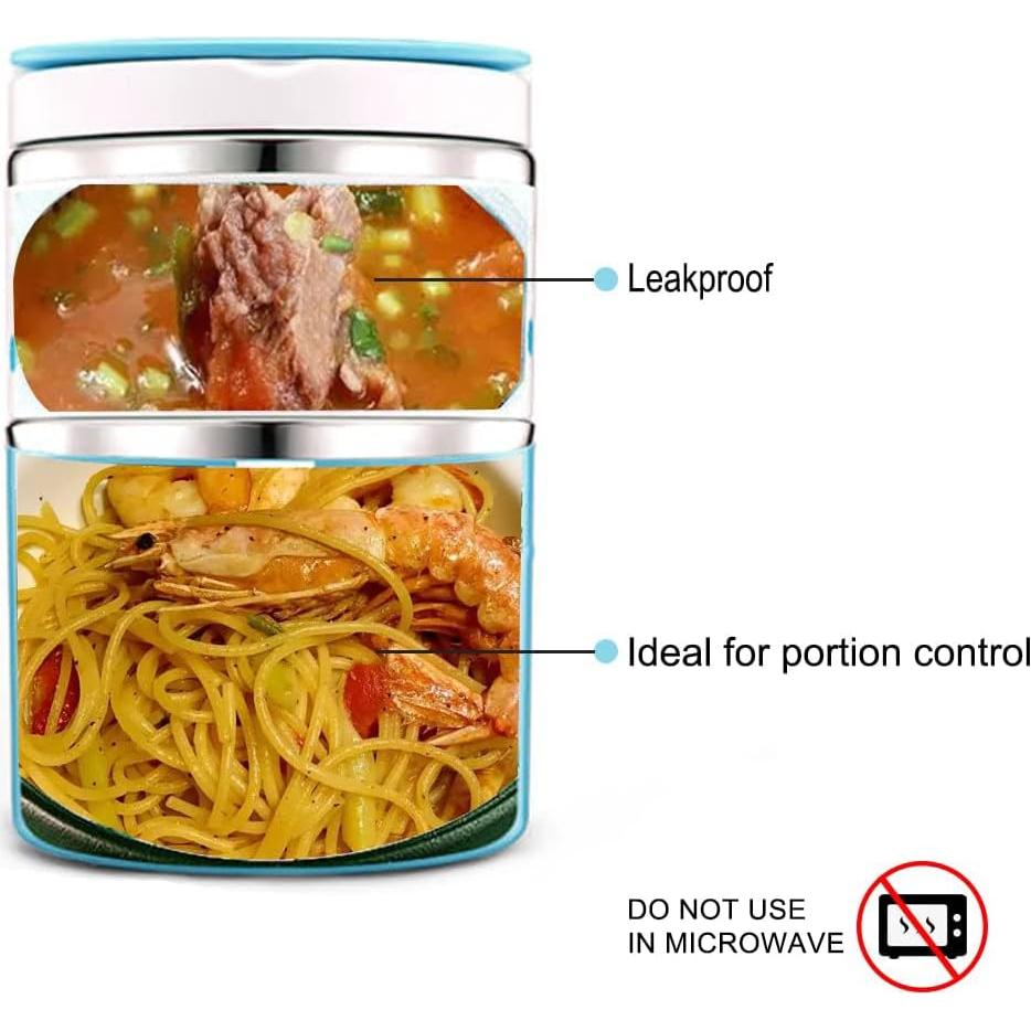 Caja Térmica Apilable Lille Home 0.95L Acero Inoxidable Azul