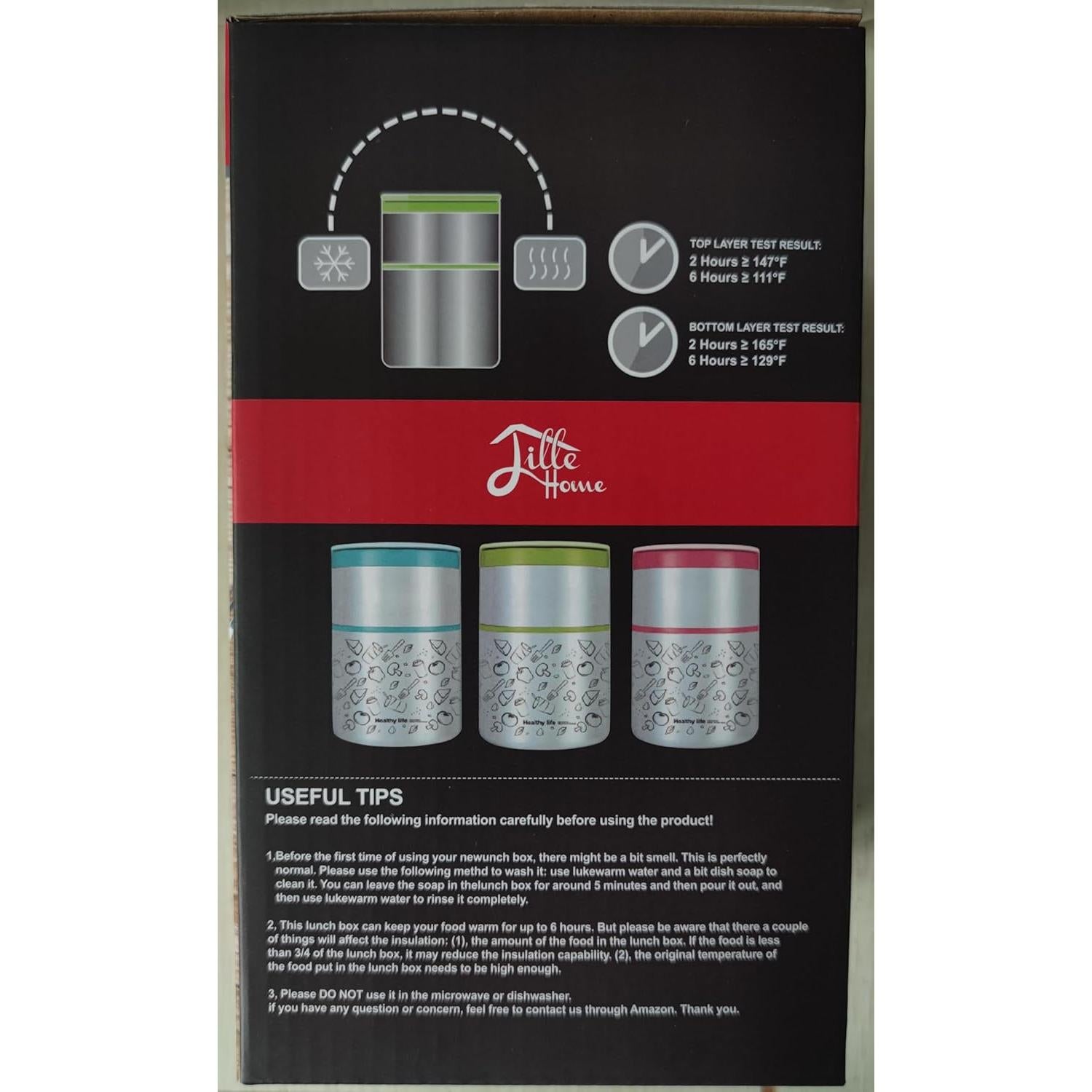 Caja Térmica Apilable Lille Home 0.95L Acero Inoxidable Azul