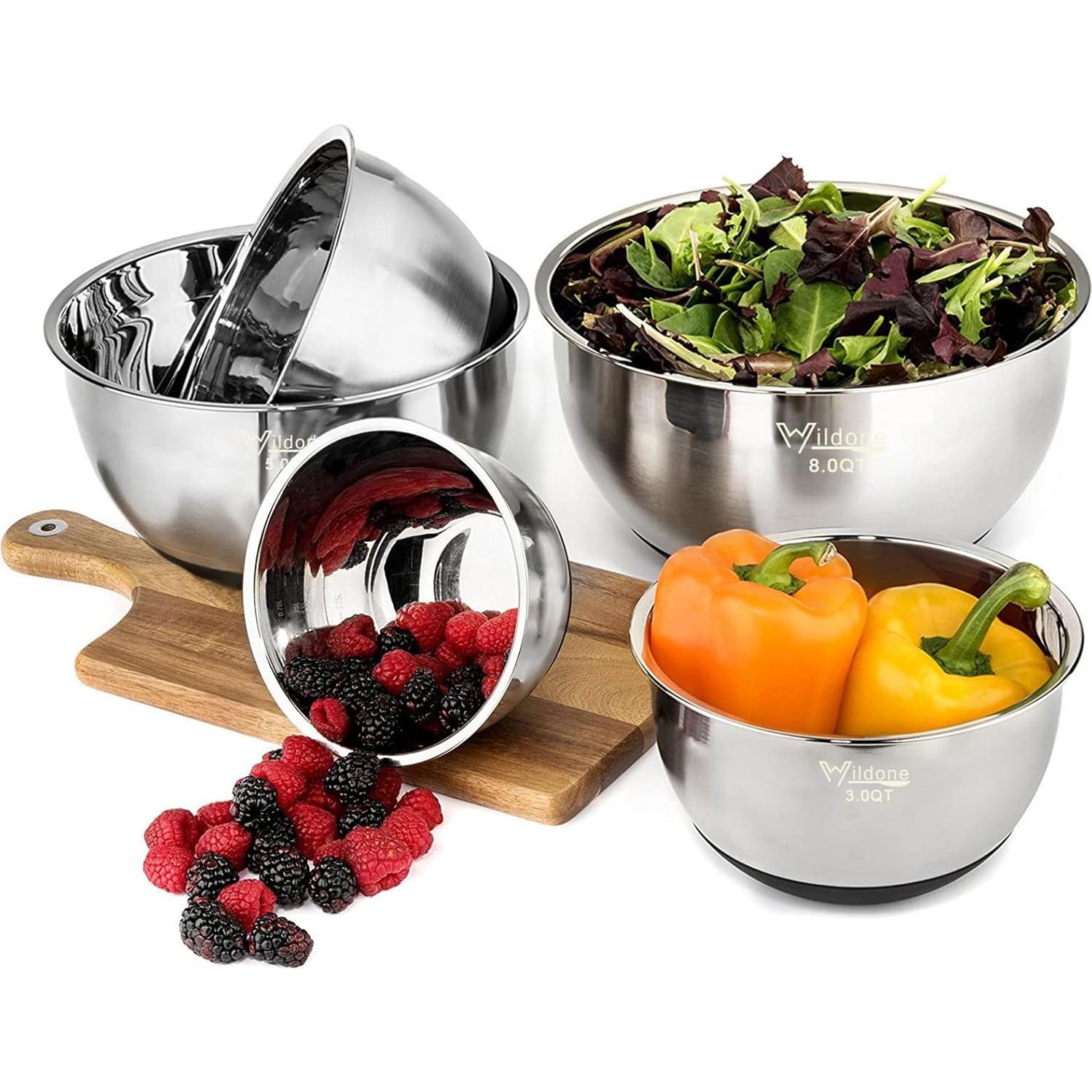 Conjunto de Cuencos Mezcladores Wildone 5 Piezas Acero Inoxidable