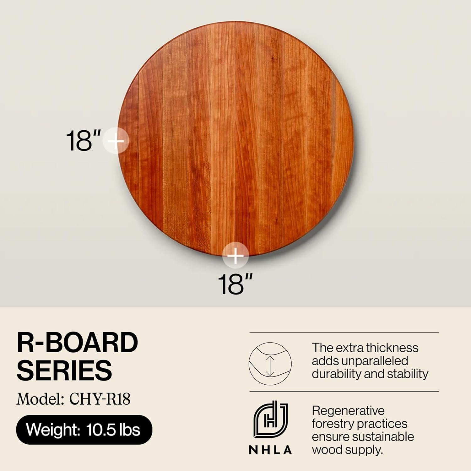 Tabla de Cortar Redonda John Boos R-Board Cereza 45.72cm