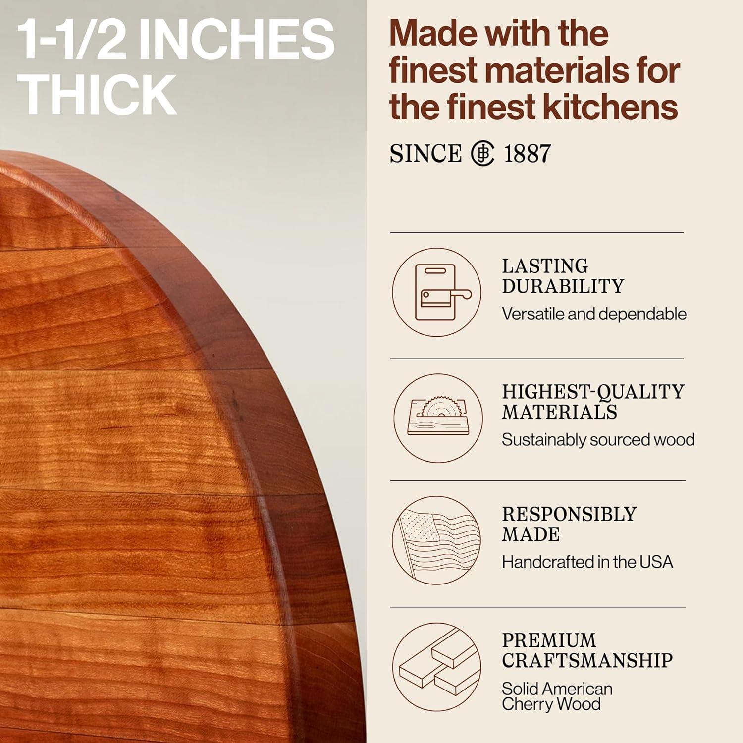 Tabla de Cortar Redonda John Boos R-Board Cereza 45.72cm