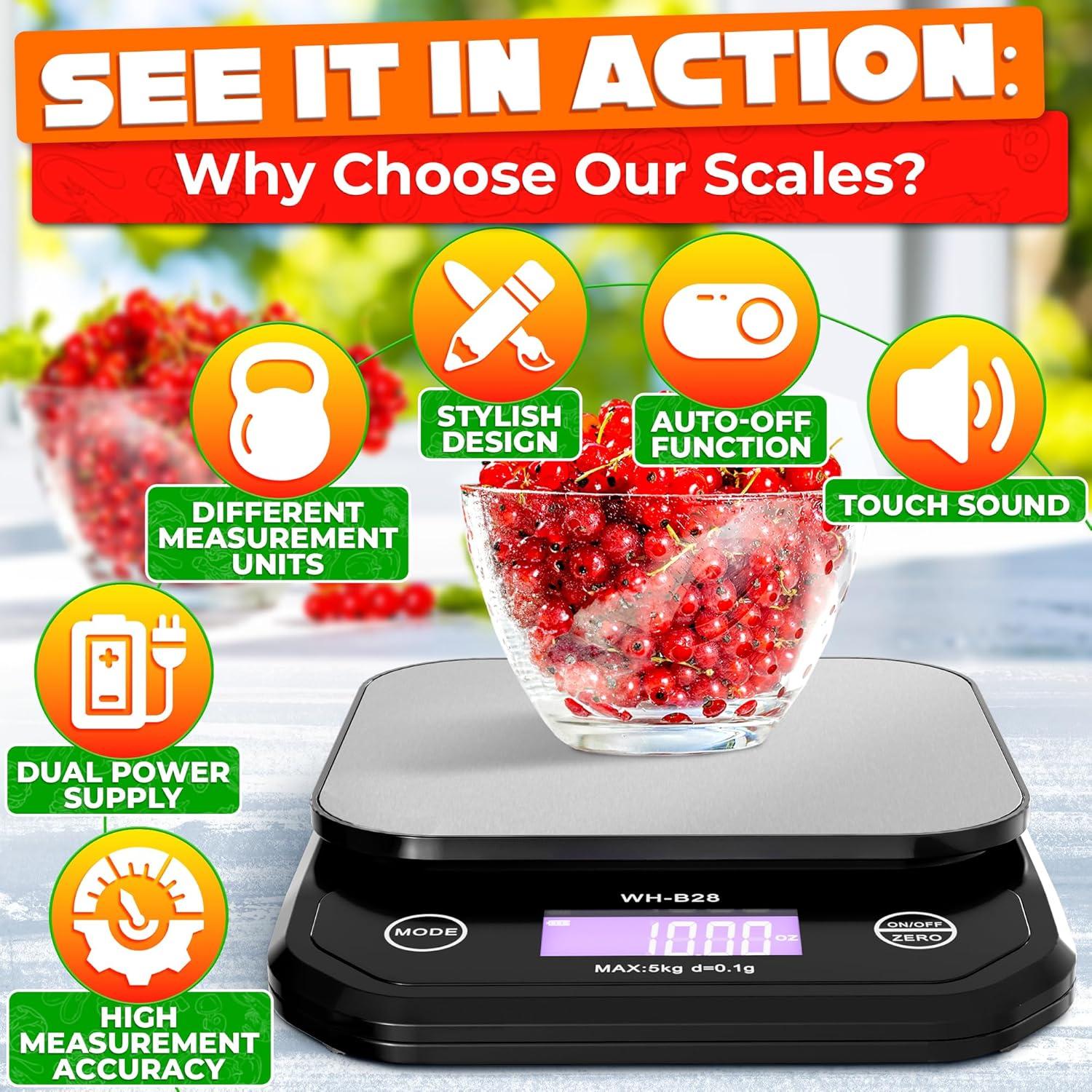 Balanza Digital de Cocina DIMROM DZC-15 5kg Impermeable