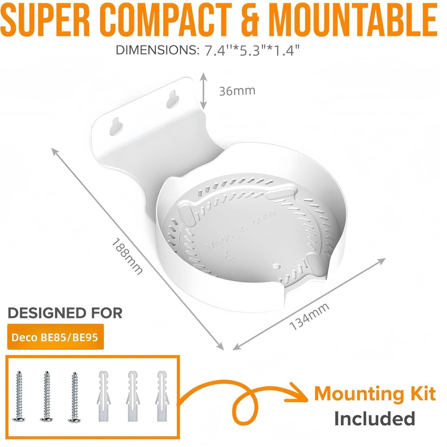 Soporte de Pared para TP-Link Deco BE75/BE85/BE95/BE17000/BE22000/BE33000 - Aluminio Blanco