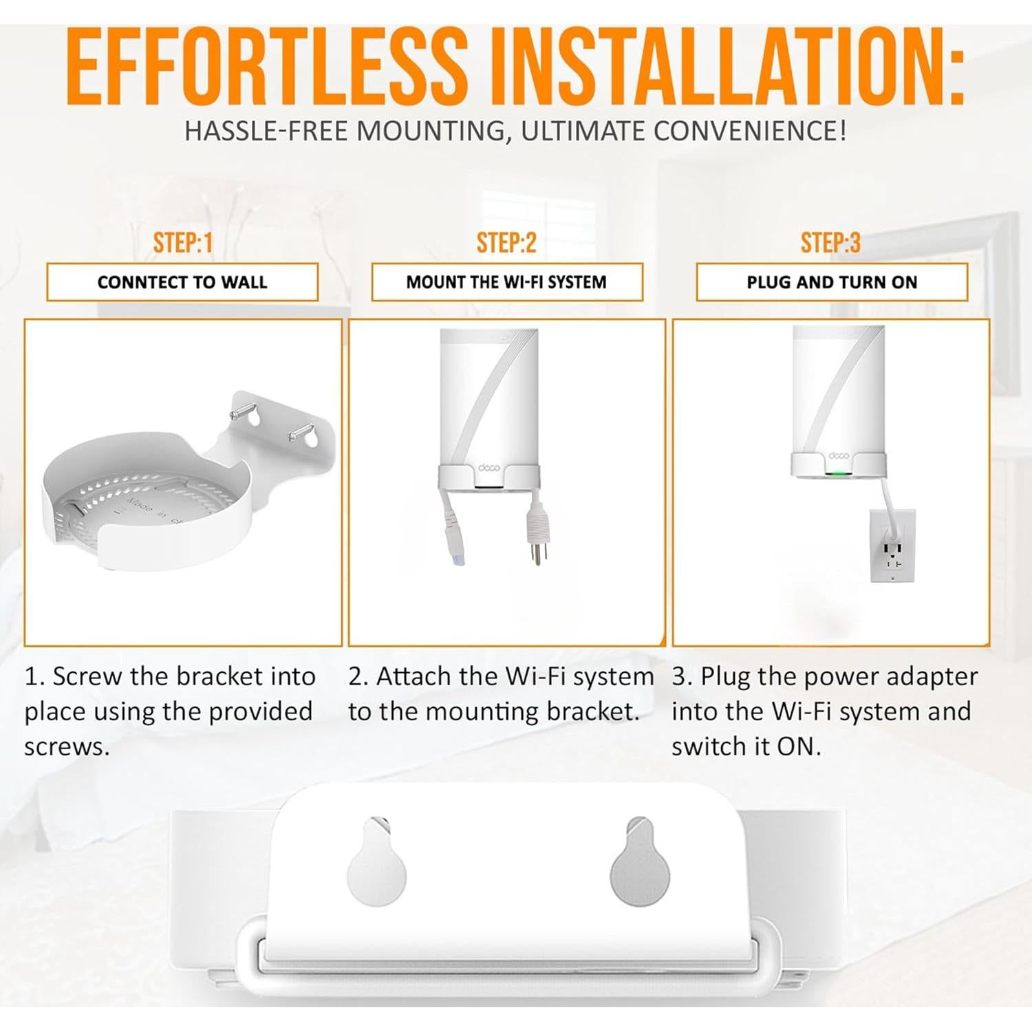 Soporte de Pared para TP-Link Deco BE75/BE85/BE95/BE17000/BE22000/BE33000 - Aluminio Blanco