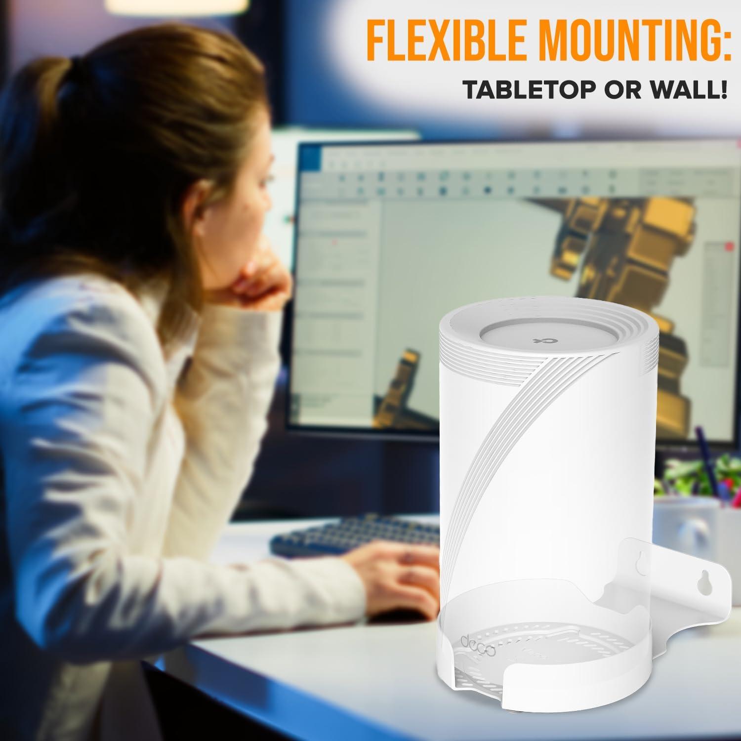 Soporte de Pared para TP-Link Deco BE75/BE85/BE95/BE17000/BE22000/BE33000 - Aluminio Blanco