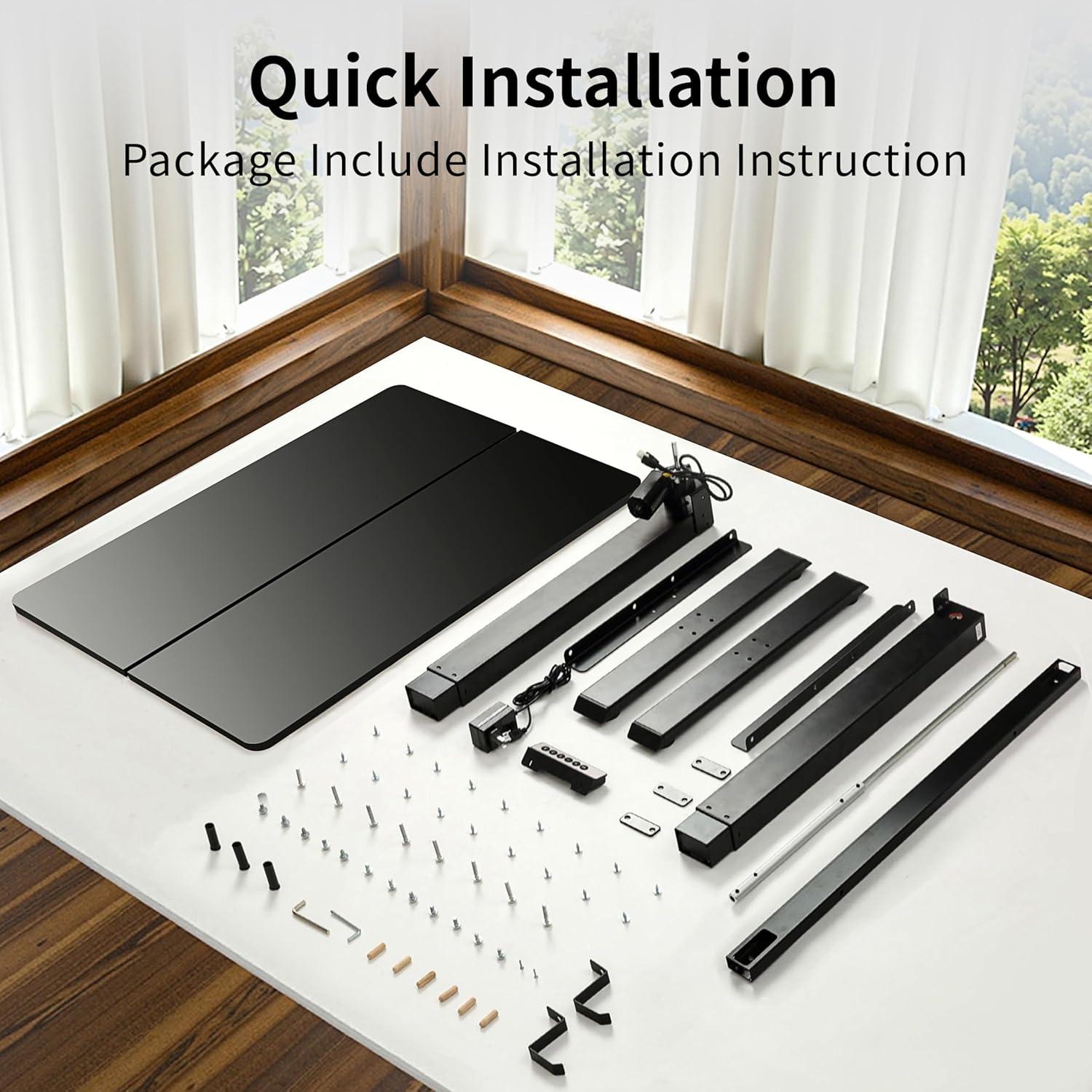 Escritorio Eléctrico Ajustable BIZUM 40x60 cm Negro Ergonómico