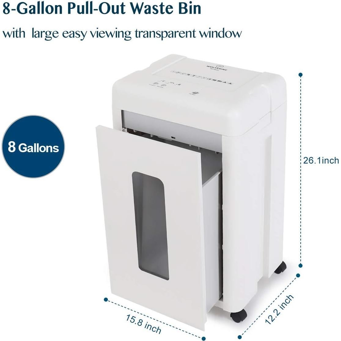 Trituradora de Papel WOLVERINE SD9520 P-5 Ultra Silenciosa 15 Hojas