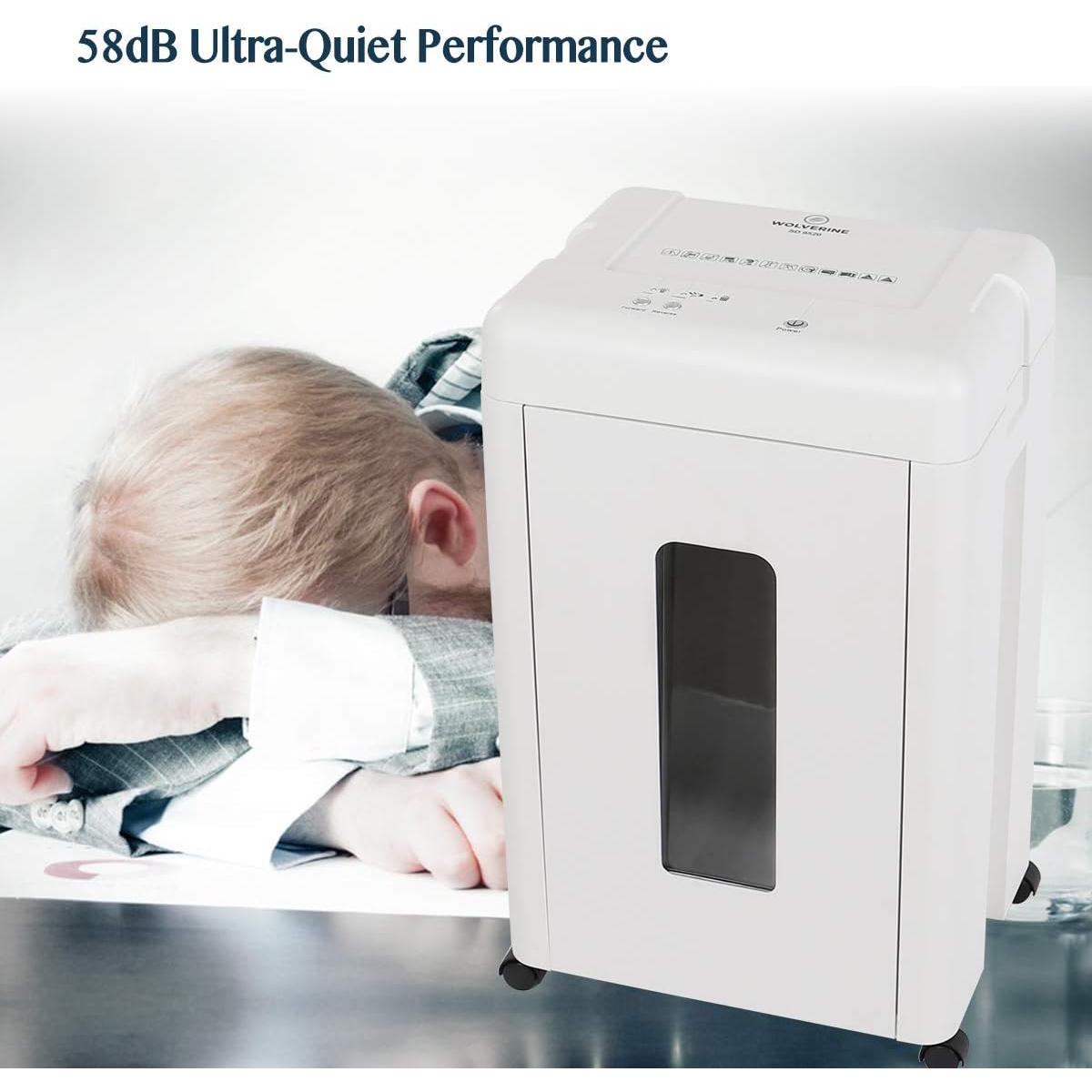 Trituradora de Papel WOLVERINE SD9520 P-5 Ultra Silenciosa 15 Hojas