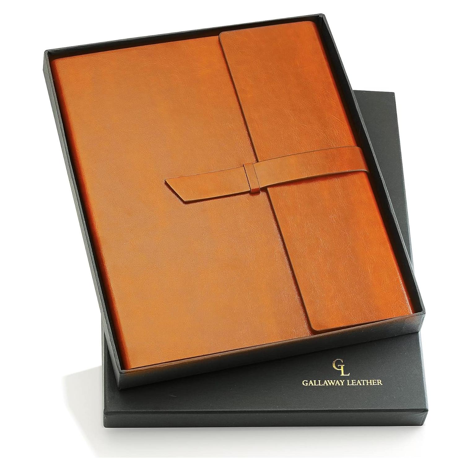 Padfolio de Cuero Sintético GALLAWAY A4 Marrón Ámbar