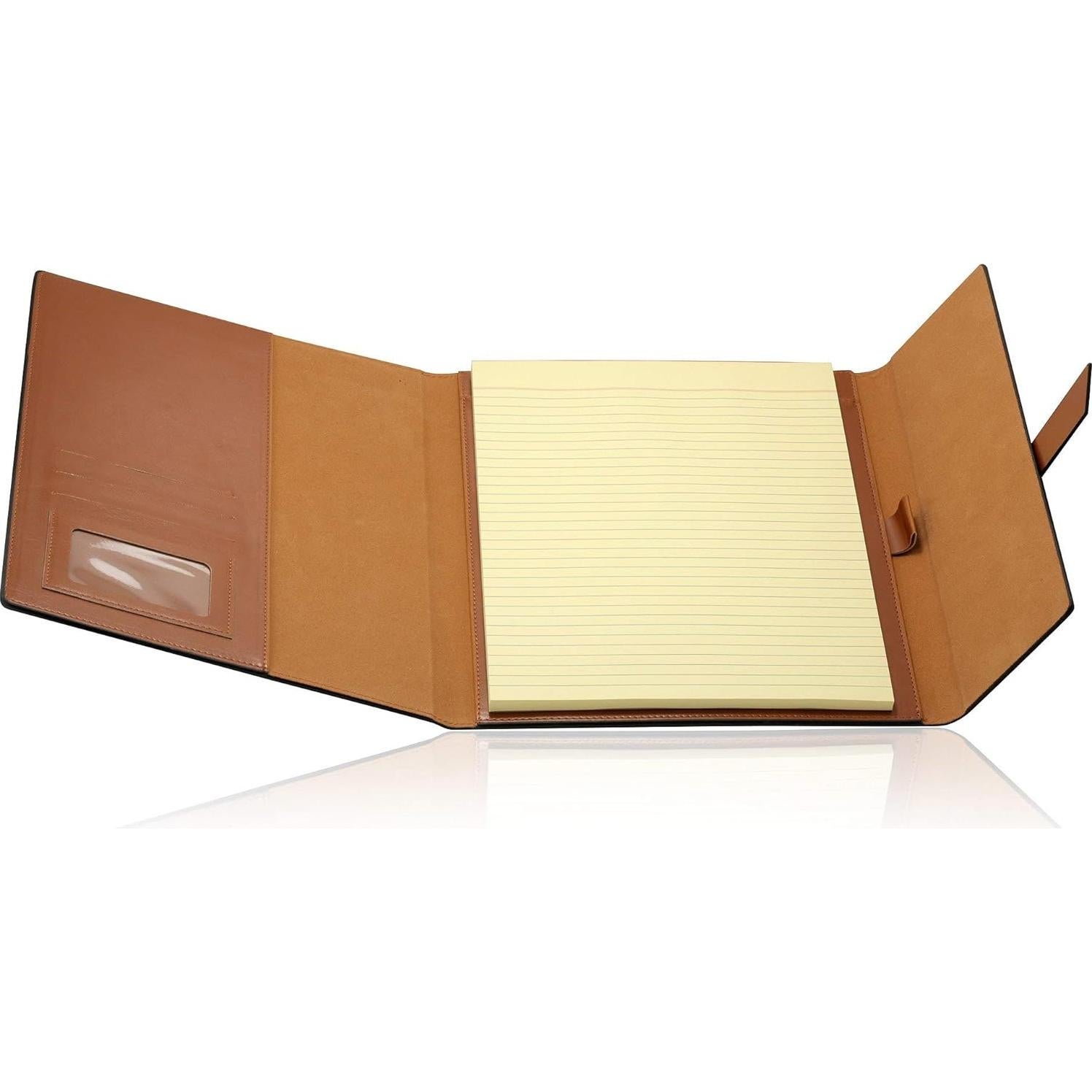 Padfolio de Cuero Sintético GALLAWAY A4 Marrón Ámbar