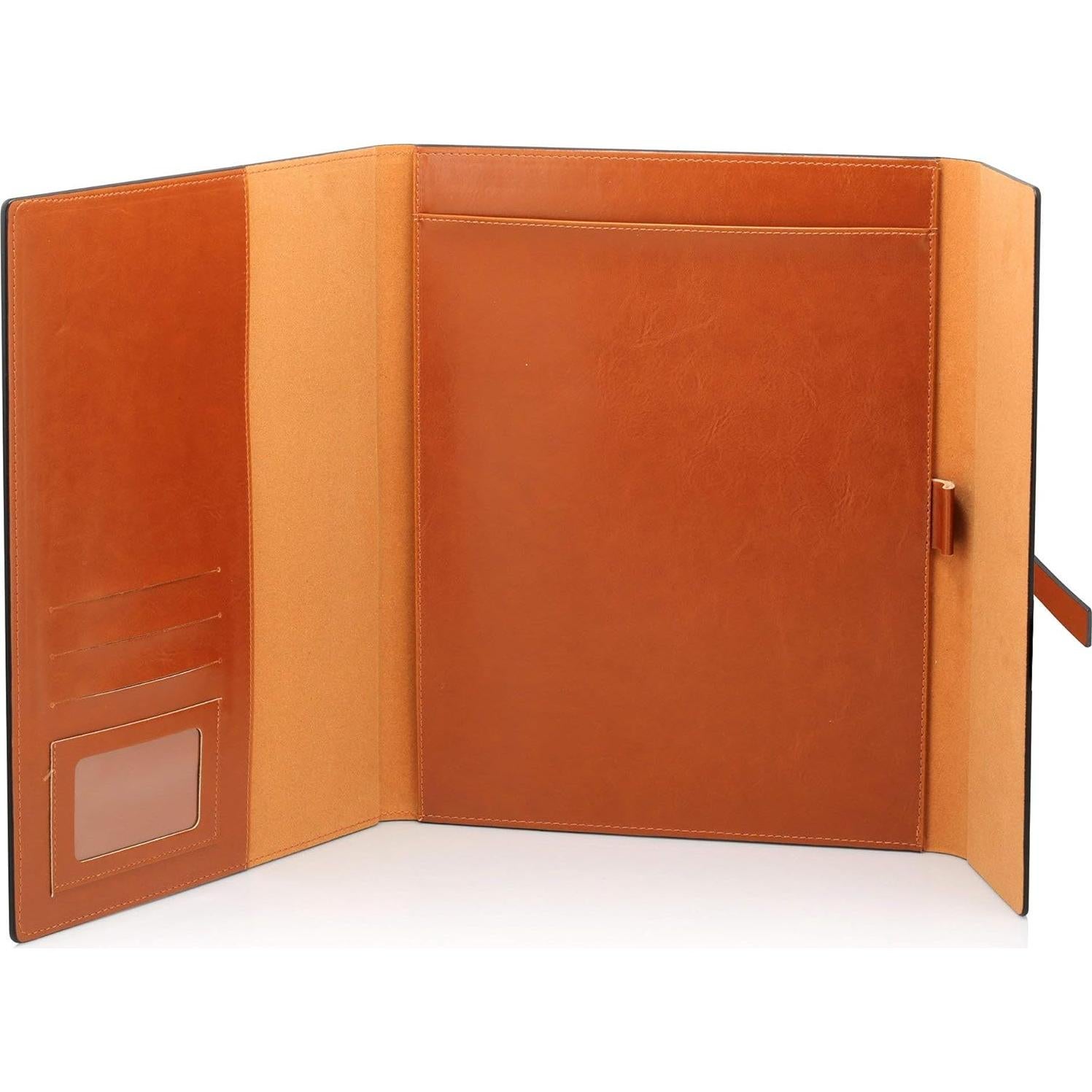 Padfolio de Cuero Sintético GALLAWAY A4 Marrón Ámbar
