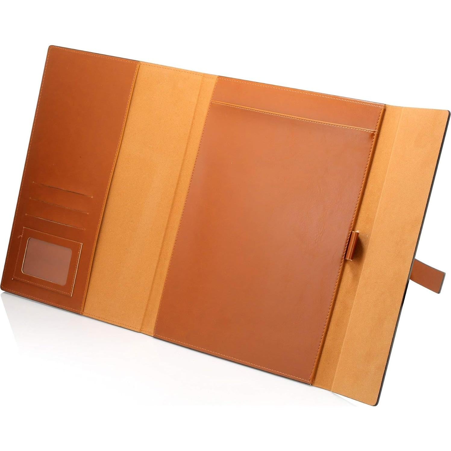 Padfolio de Cuero Sintético GALLAWAY A4 Marrón Ámbar