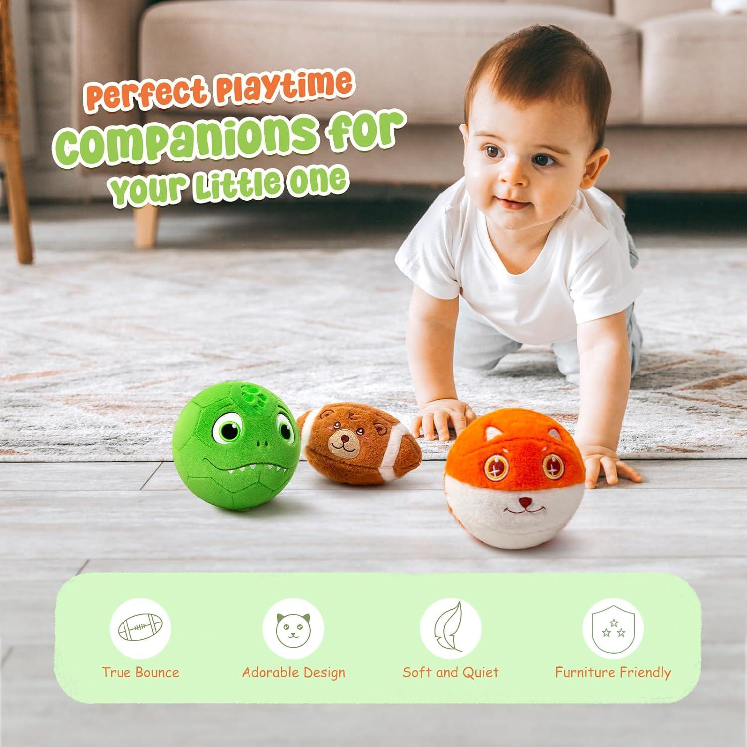 Conjunto de 3 Pelotas Suaves VangeBow para Niños 1-5 Años
