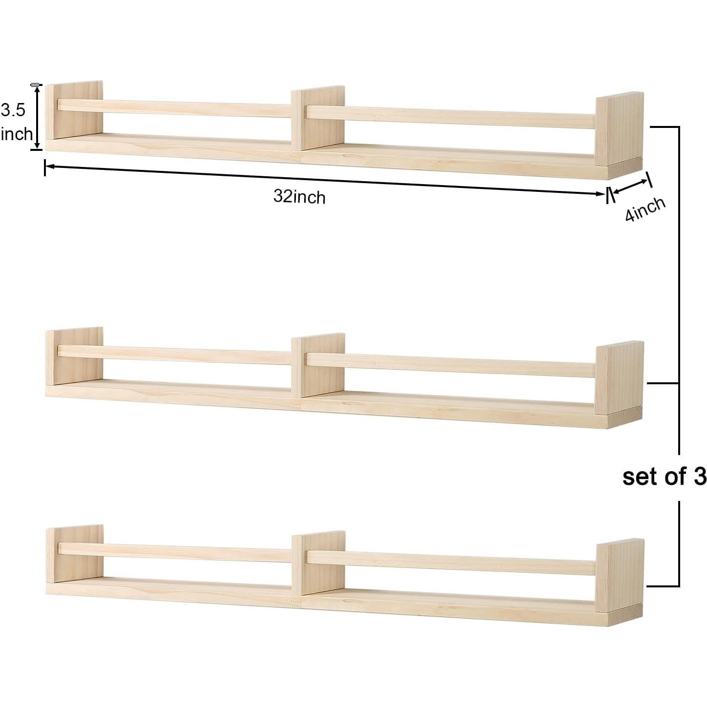 Estanterías Flotantes de Madera Austin Yan, 81.28 cm, Juego de 3