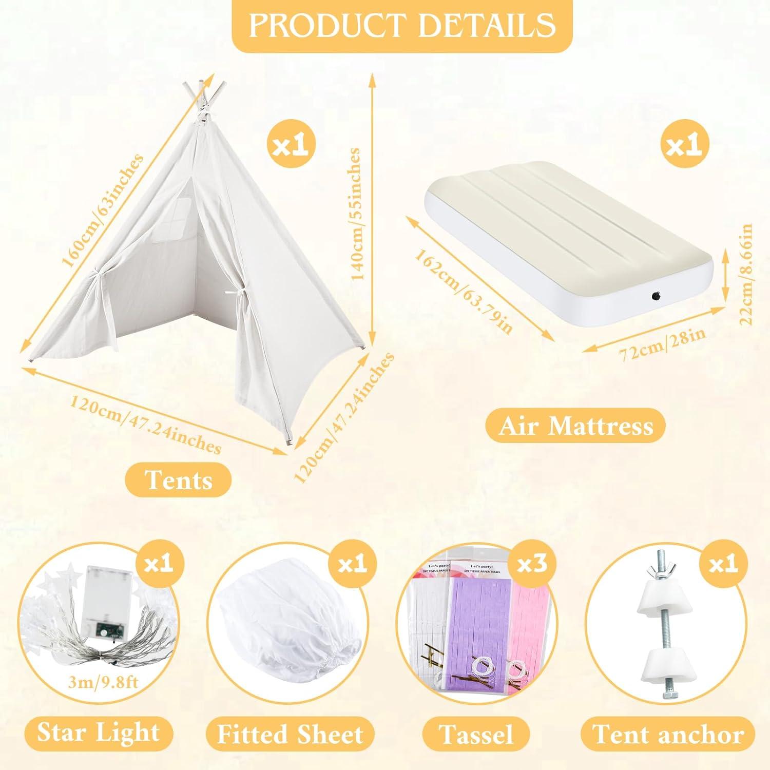 Tienda Teepee PLULON Blanca para Niños 120x120x140cm