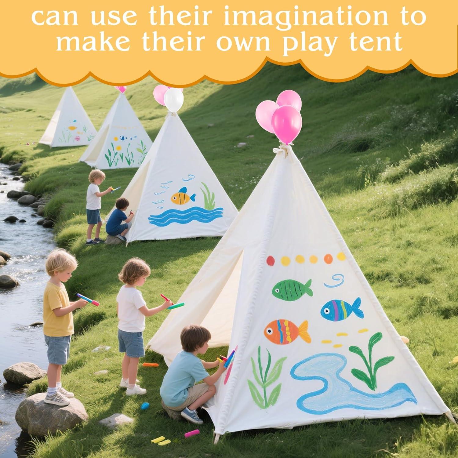 Tienda Teepee PLULON Blanca para Niños 120x120x140cm