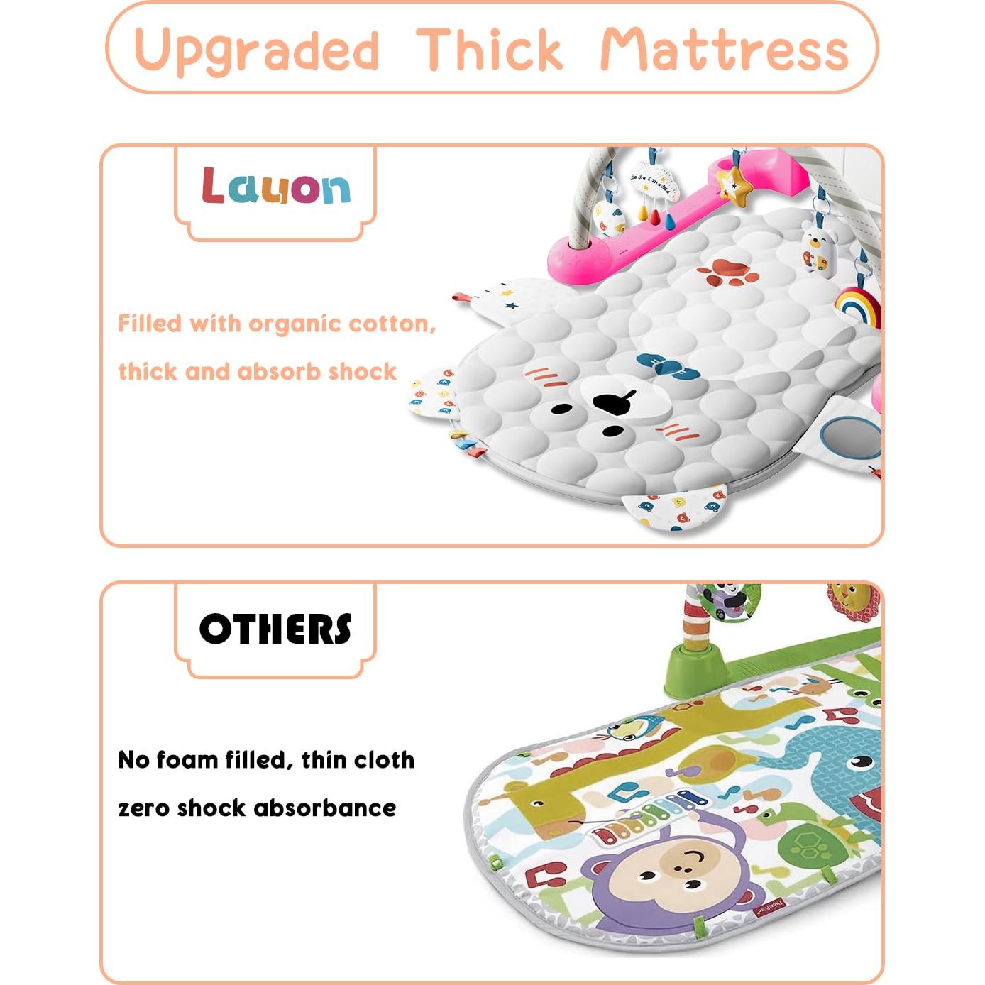 Alfombra de Juego para Bebés Lauon K2 con Piano y Juguetes