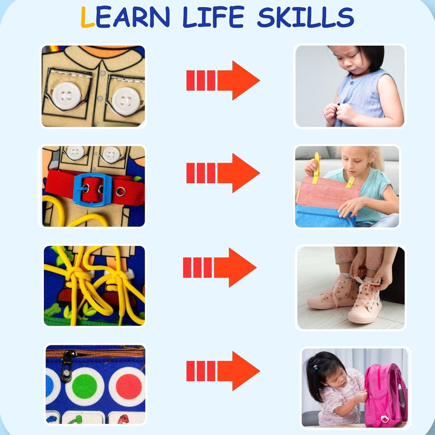 Tablero Ocupado Montessori Kiddies Spot Dinosaurio Azul 28x23 cm