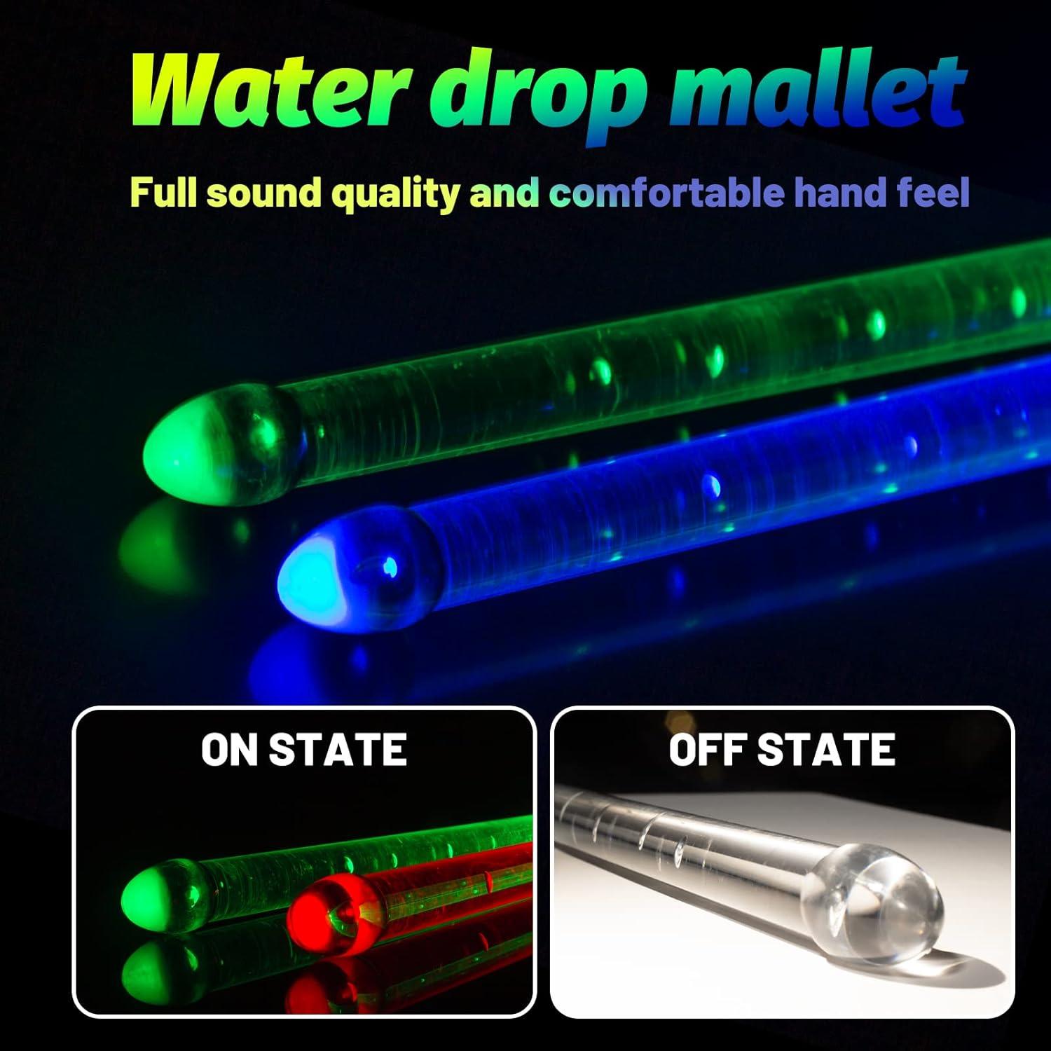 Palillos de Batería LED Hami 2 Piezas Multicolor USB Recargables