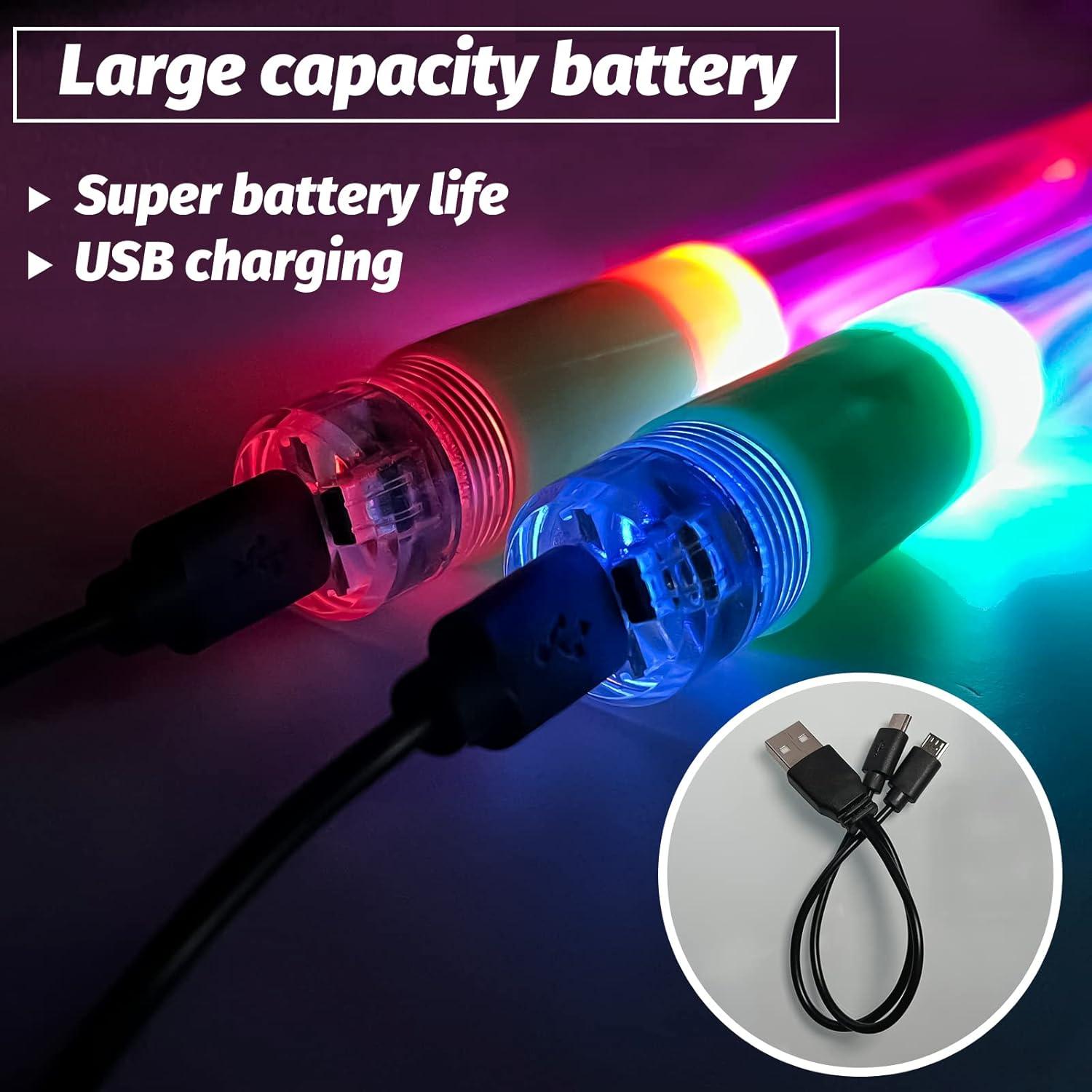 Palillos de Batería LED Hami 2 Piezas Multicolor USB Recargables