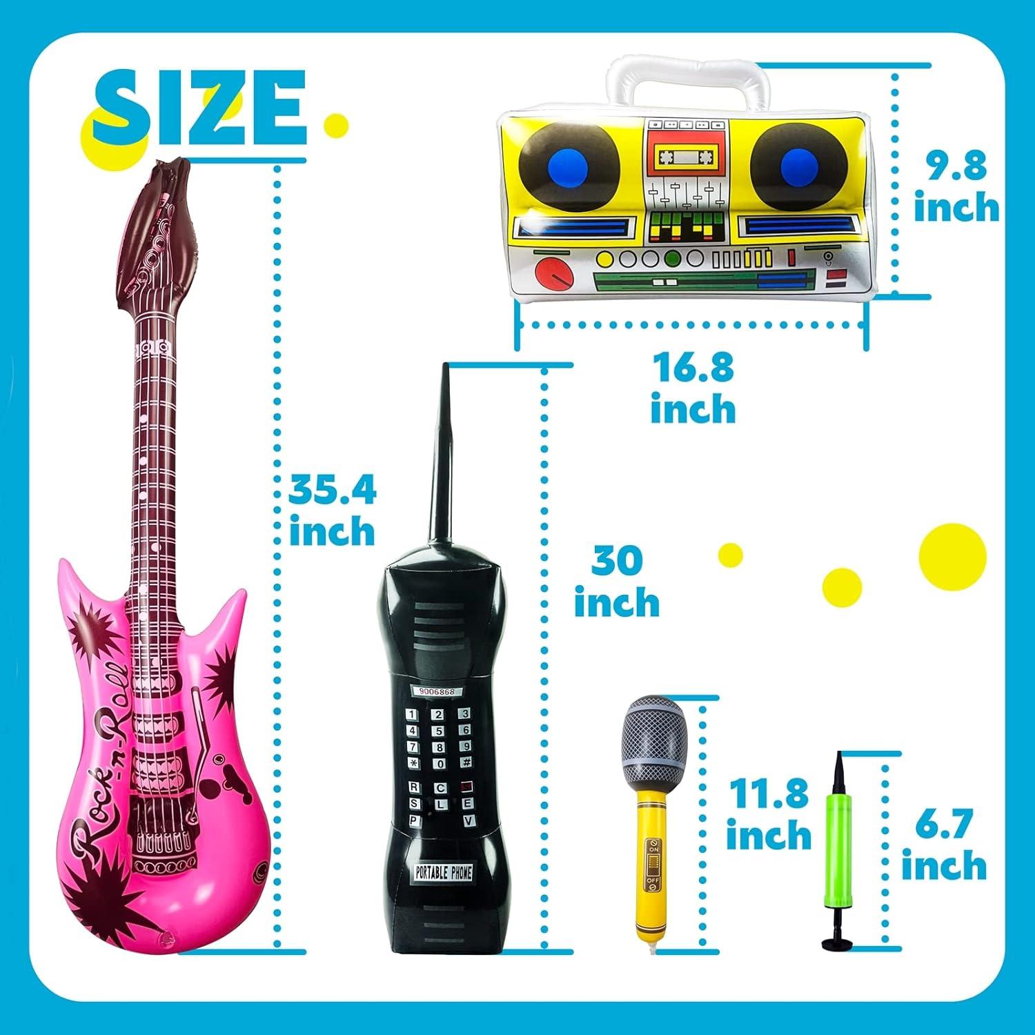 Set de Instrumentos Inflables para Fiesta 80s/90s - Fraiieon
