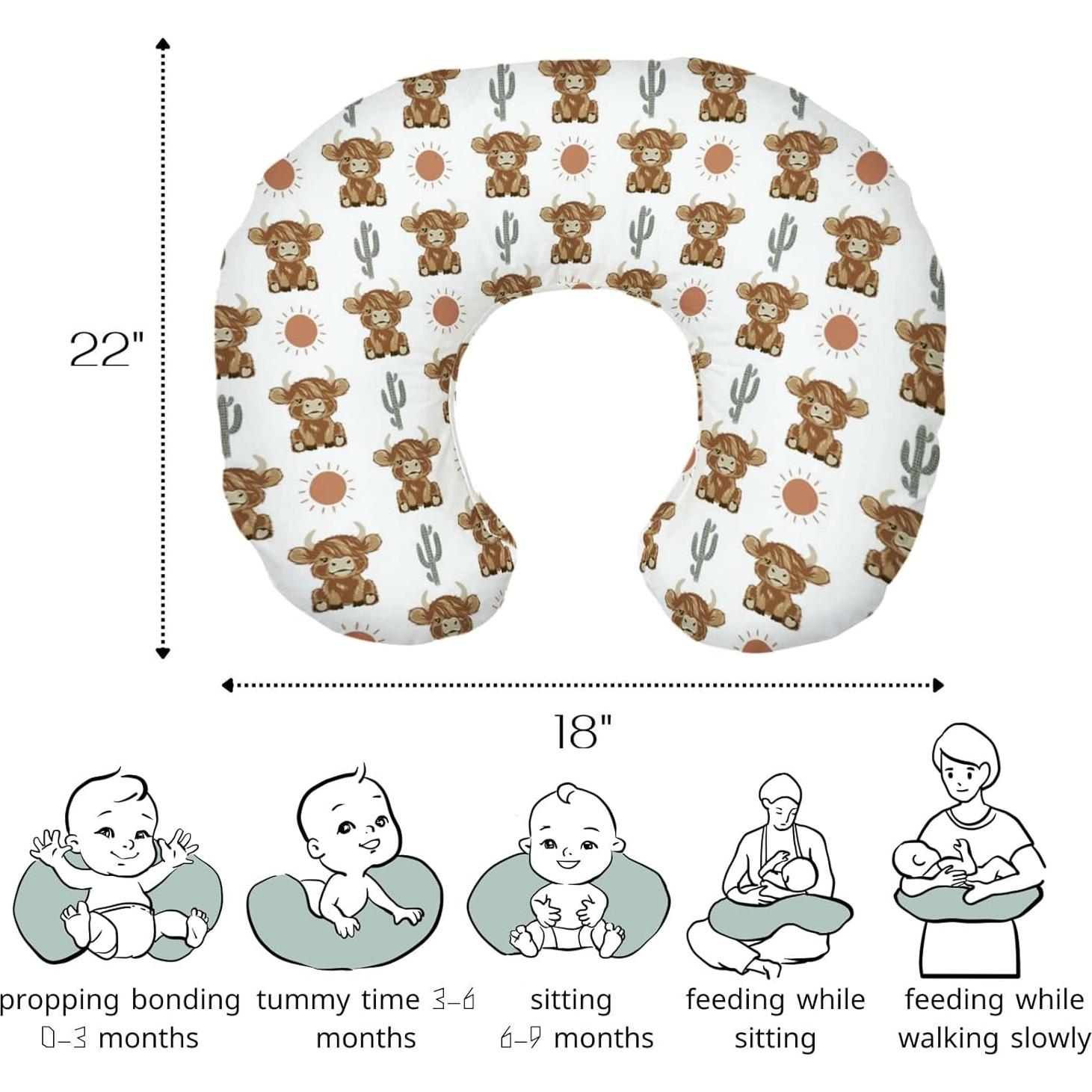 Funda de Almohada de Lactancia HawSkgFub Boho Vaca 55.88x45.72cm