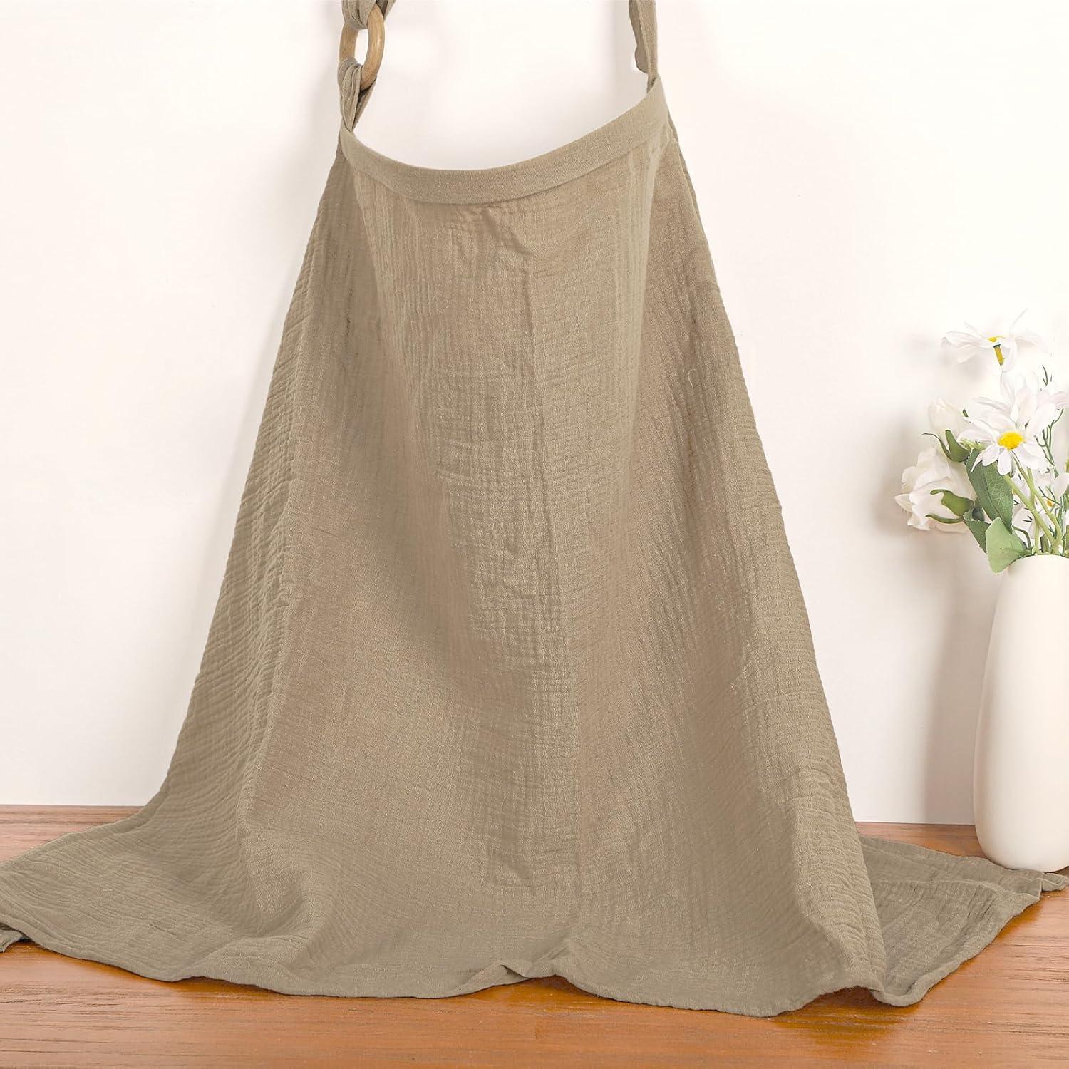 Cubierta de Lactancia ManFaiSky Muselina Ajustable Marrón