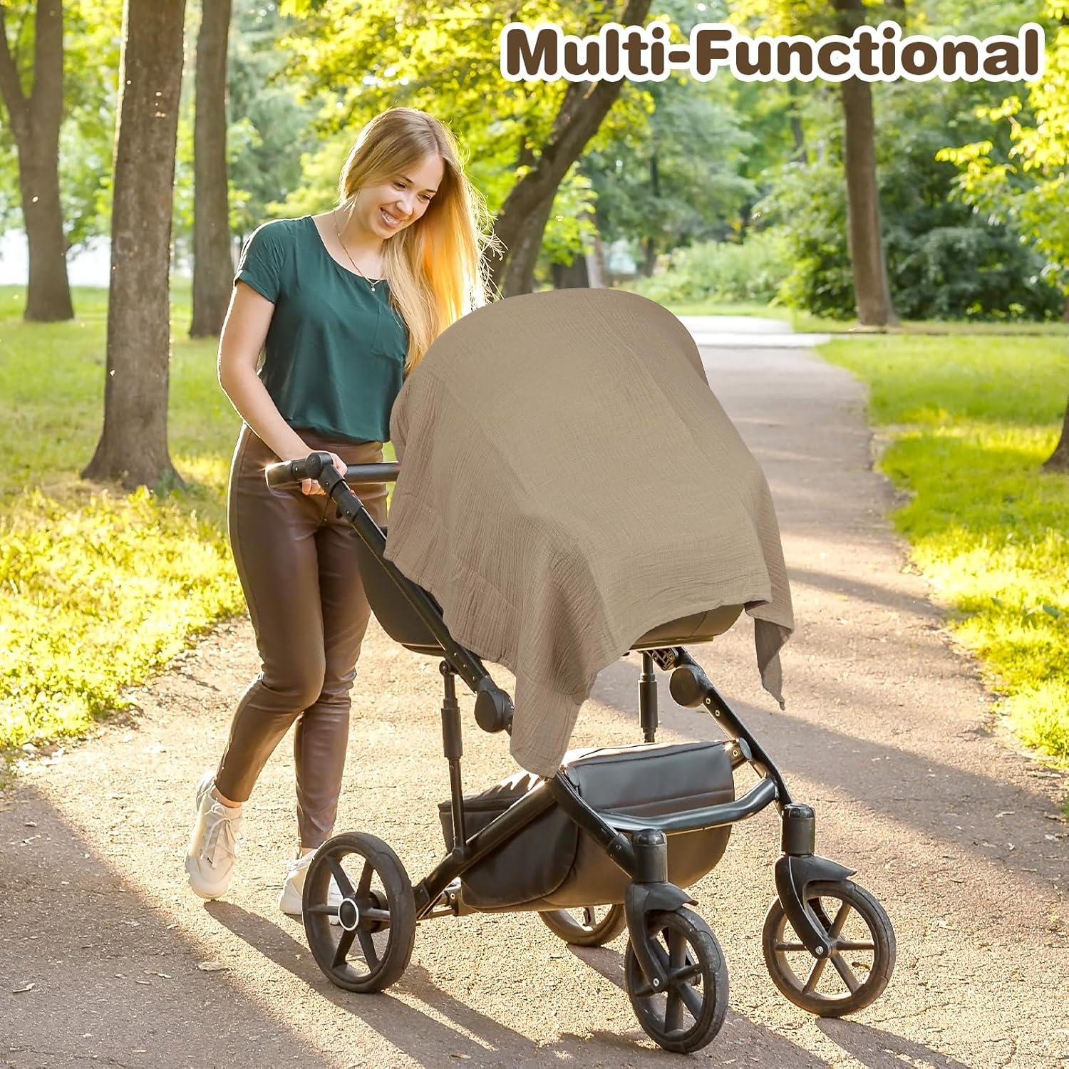 Cubierta de Lactancia ManFaiSky Muselina Ajustable Marrón