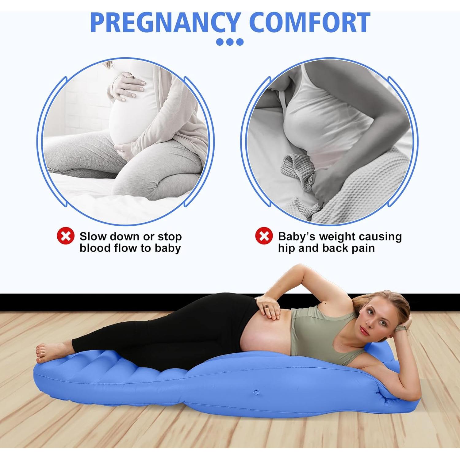 Cojín Inflable para Embarazo PregSpag, Azul, 182x66 cm