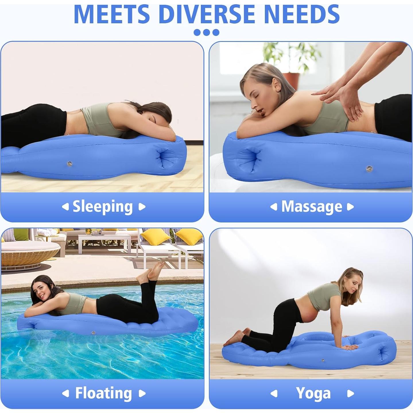 Cojín Inflable para Embarazo PregSpag, Azul, 182x66 cm