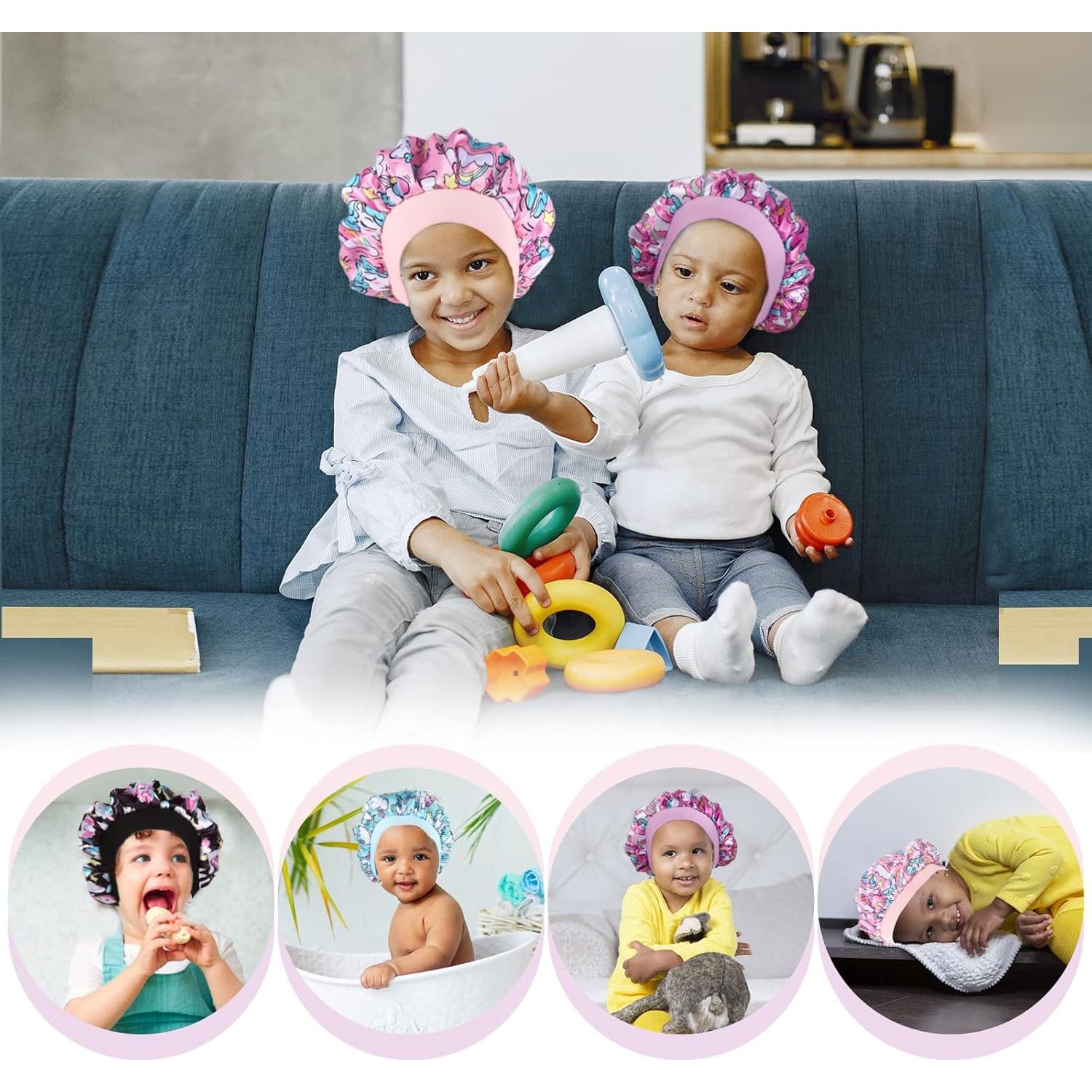 Bonetes de Seda para Niñas Selalu - 4 Pcs, Ajustables, Suaves