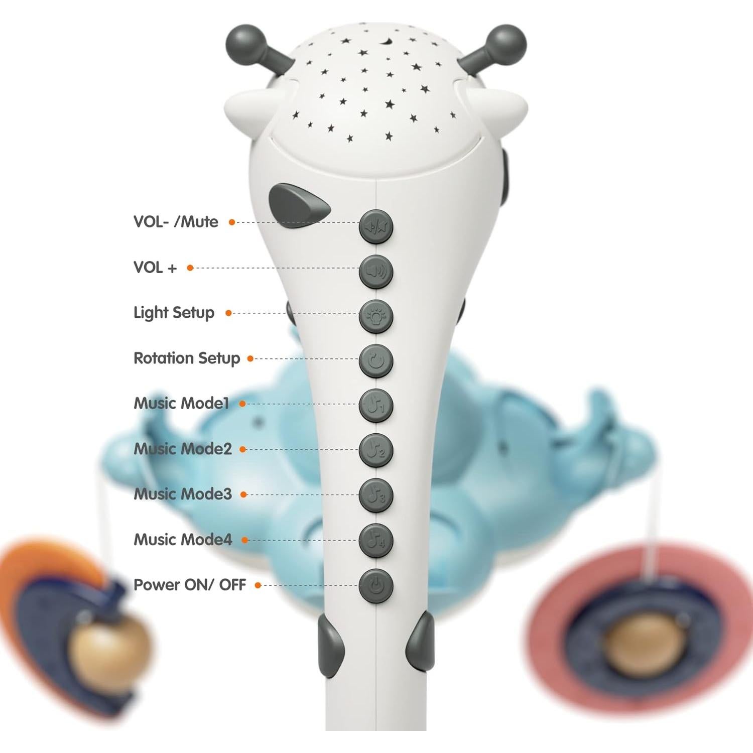 Móvil de Cuna Tumama 3 en 1 con Control Remoto y Proyector