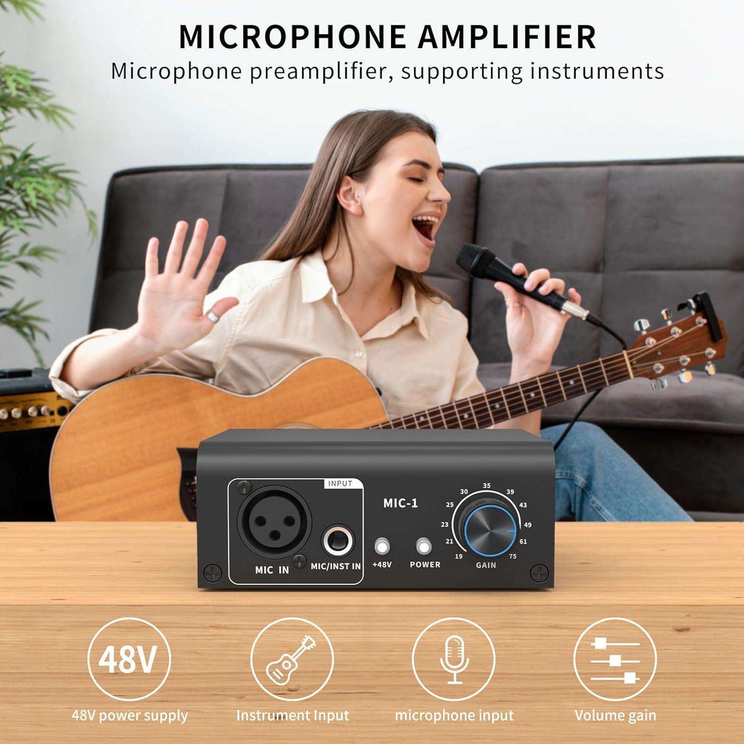 Preamp de Micrófono XTUGA XIC1 48V 2 Entradas XLR