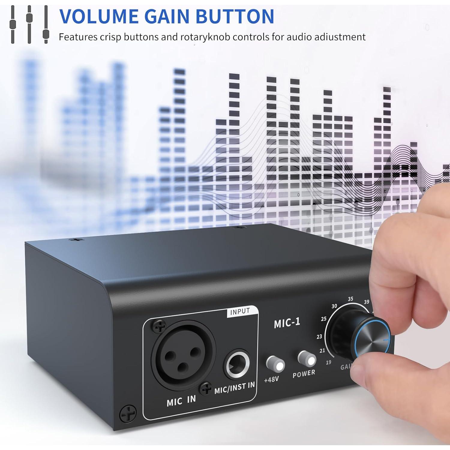 Preamp de Micrófono XTUGA XIC1 48V 2 Entradas XLR