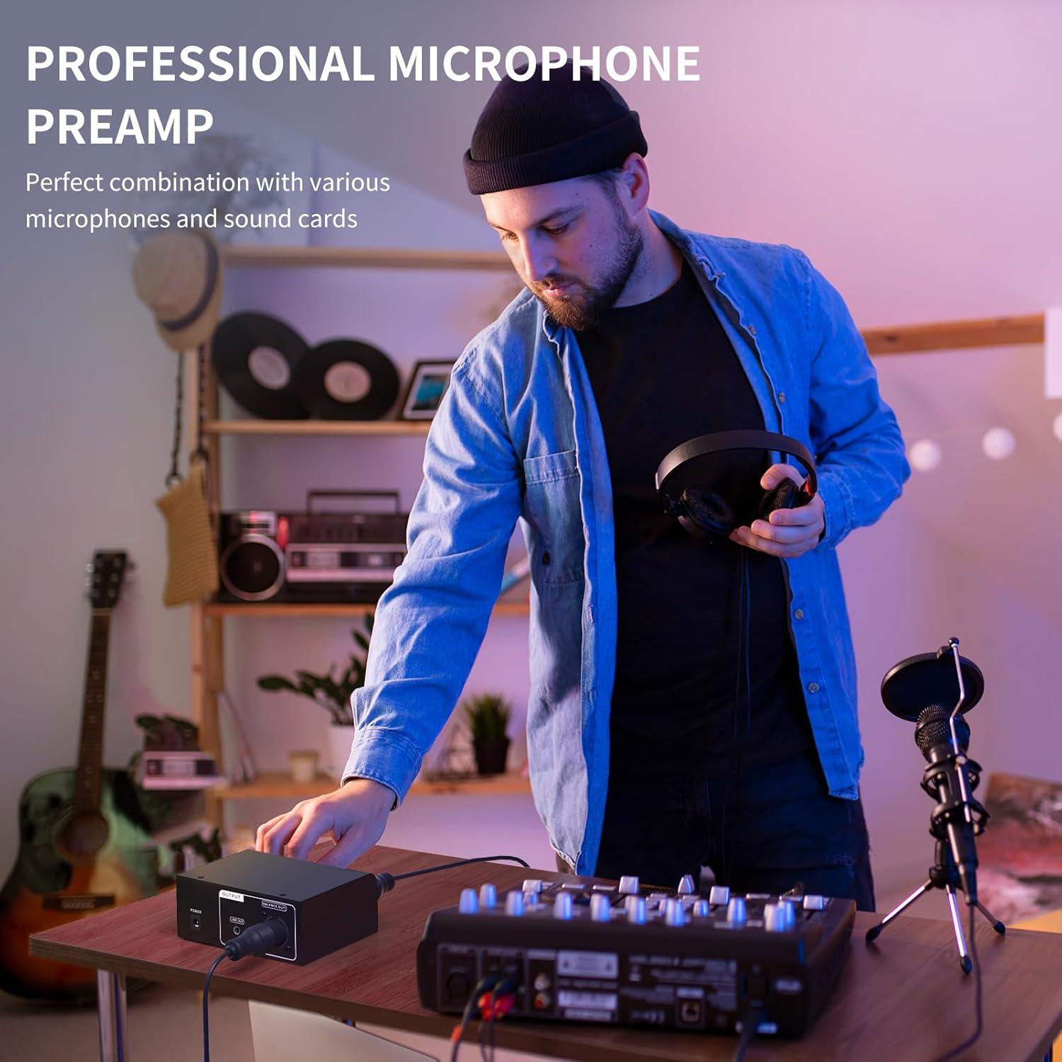 Preamp de Micrófono XTUGA XIC1 48V 2 Entradas XLR