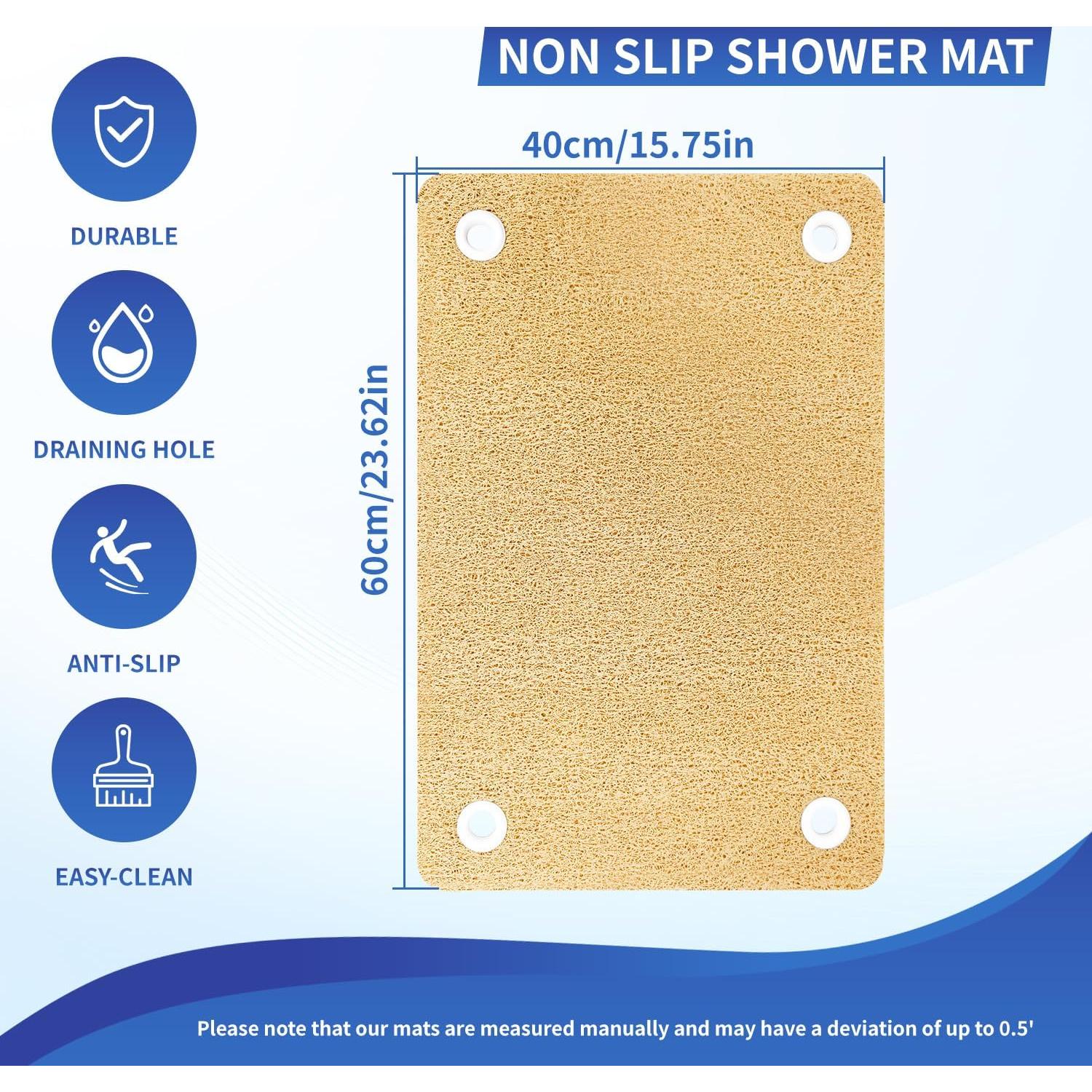 Alfombra de Ducha Antideslizante YOUWEIQU Beige 41x61 cm