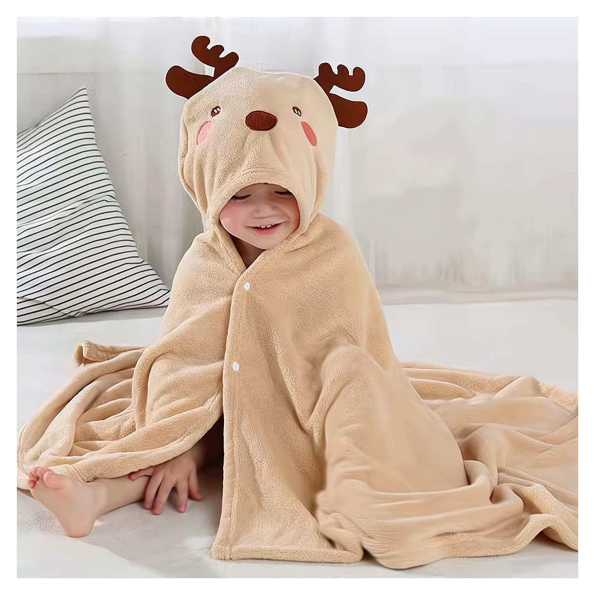 Toalla con Capucha para Bebé BEENIFIC Alce Marrón 68.58x142.24cm