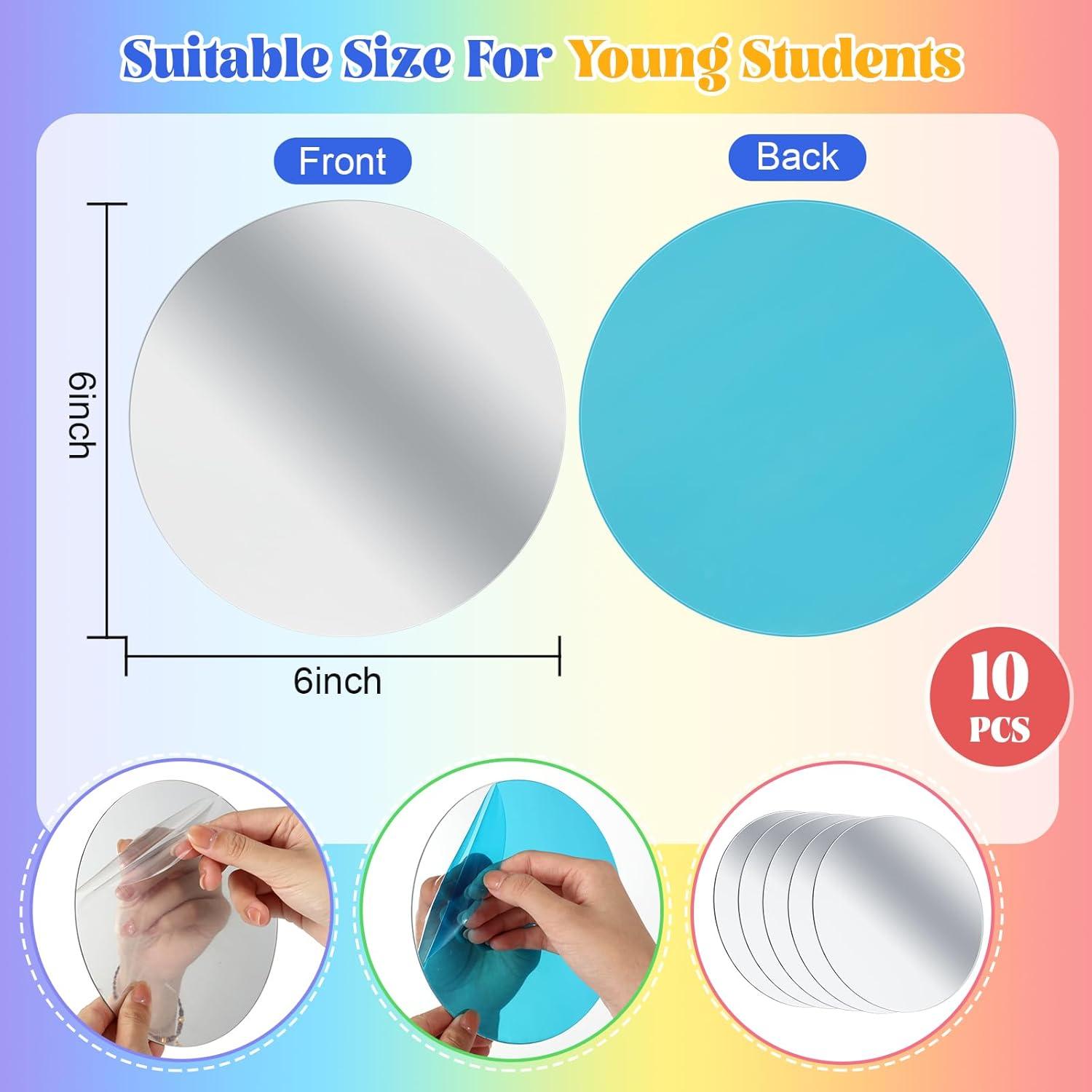 Espejos Acrílicos Redondos Dandat 10 Pcs 15.5 cm Irrompibles