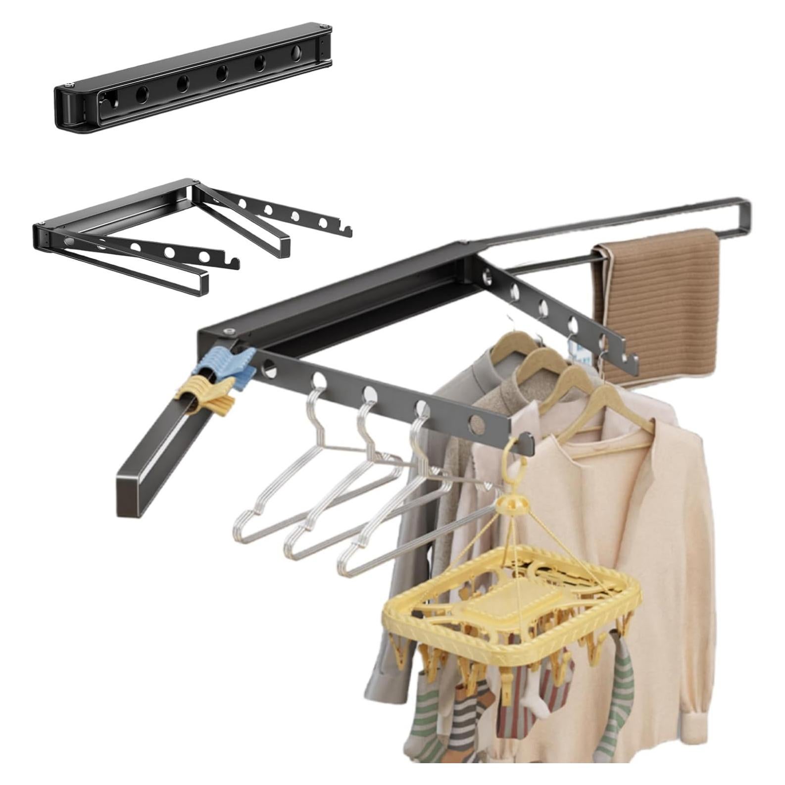 Estante de Secado Plegable Montado en Pared QruiLanTu Gris