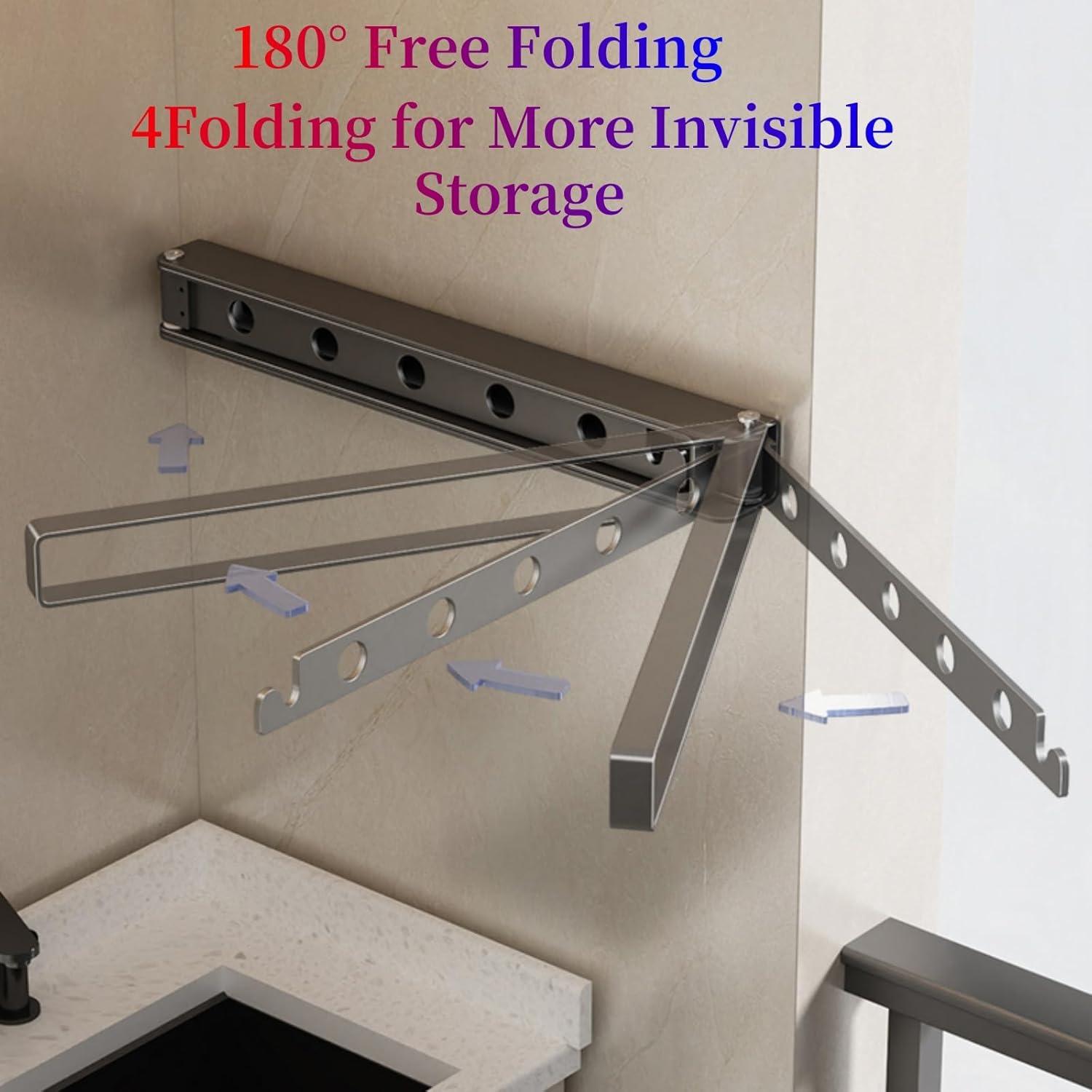 Estante de Secado Plegable Montado en Pared QruiLanTu Gris