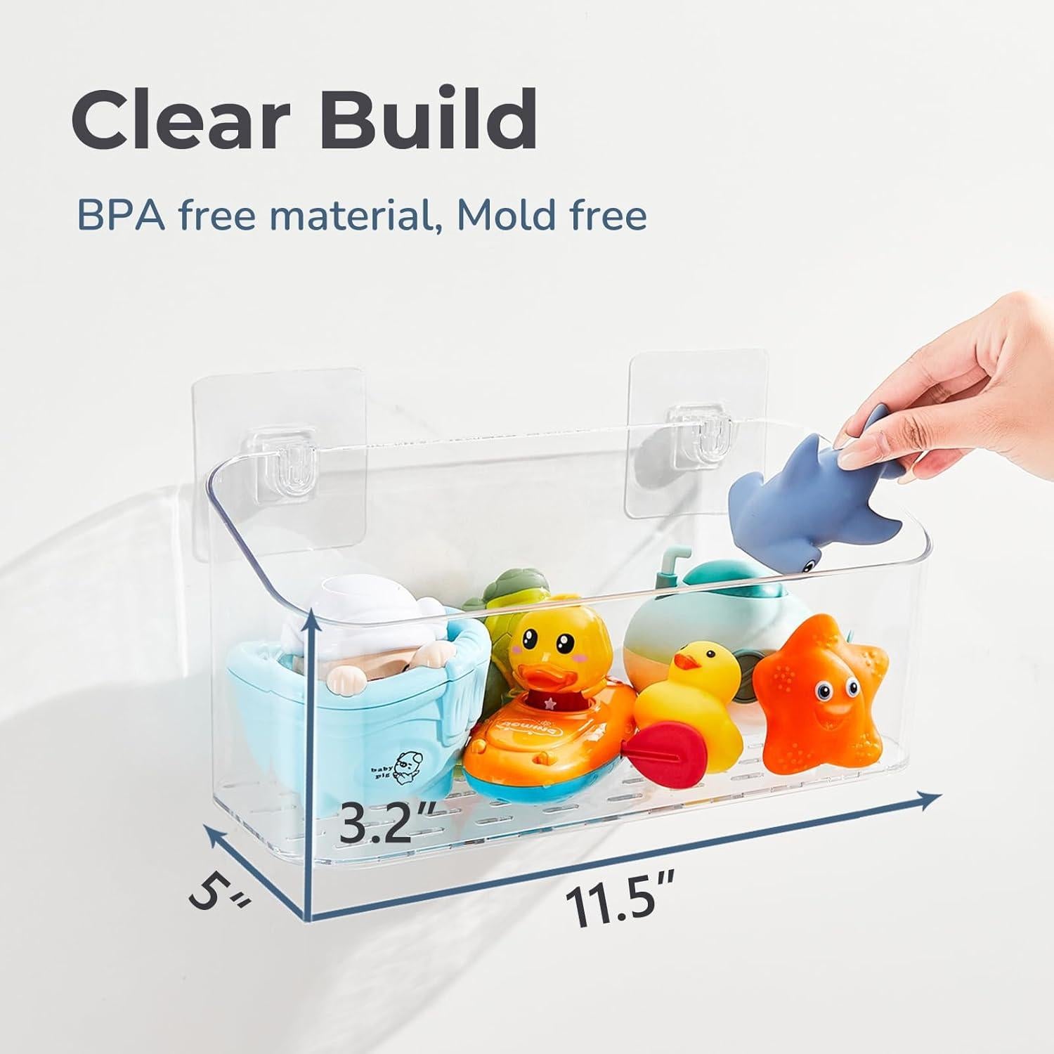 Organizador de Juguetes de Baño CQUNM Transparente 2 Paquete