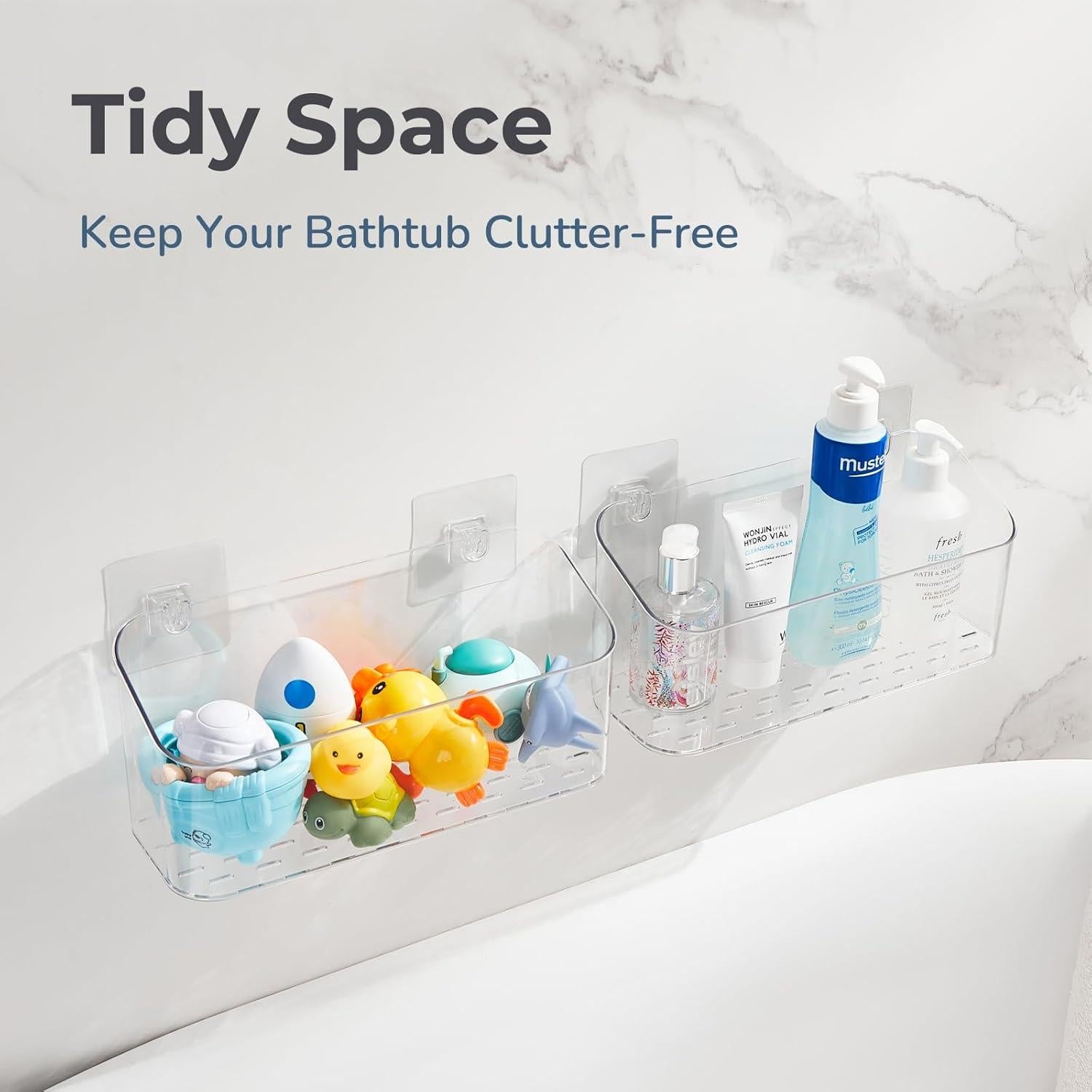 Organizador de Juguetes de Baño CQUNM Transparente 2 Paquete