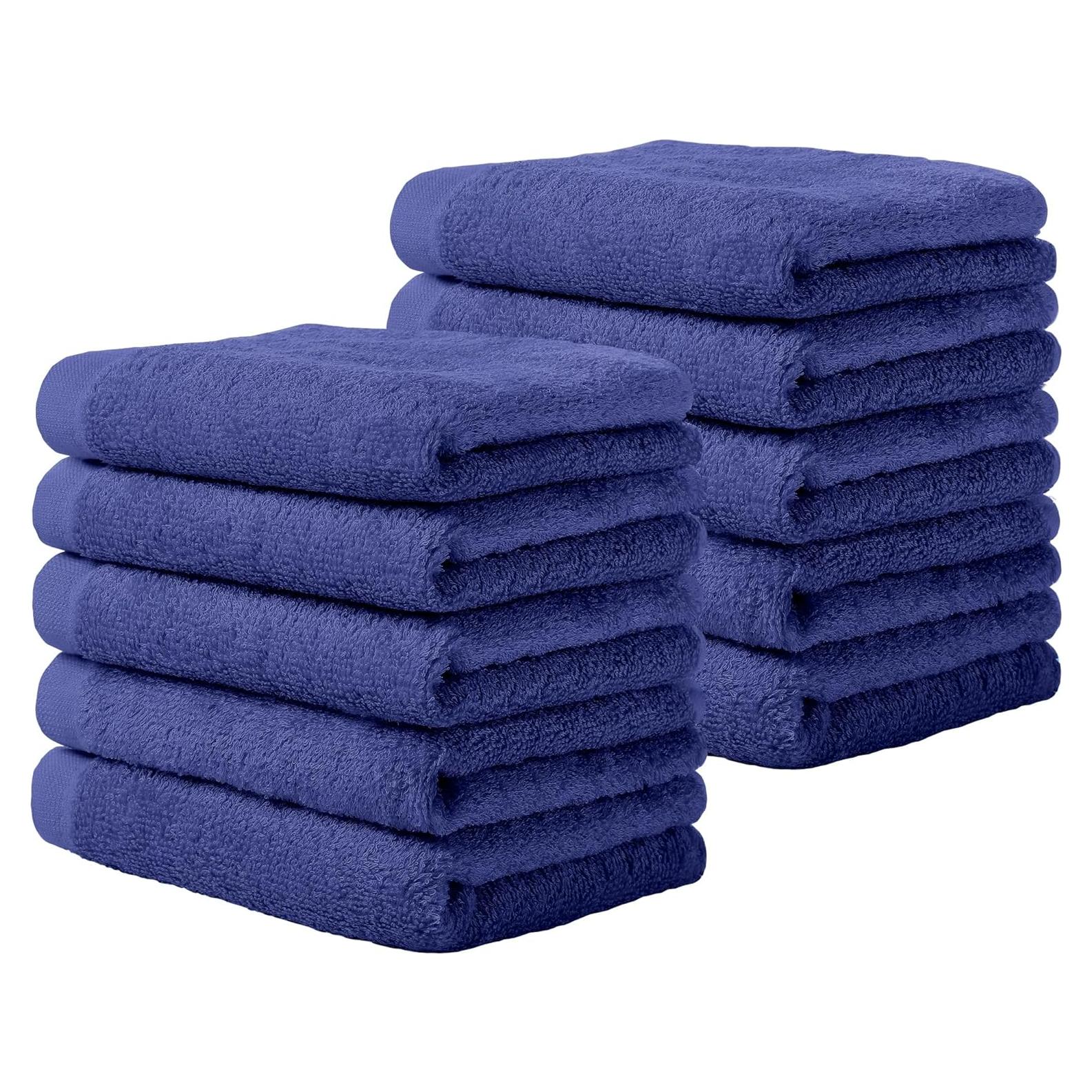 Juego de Toallas de Lujo Yoofoss 10 Paños Rayón Bambú Azul
